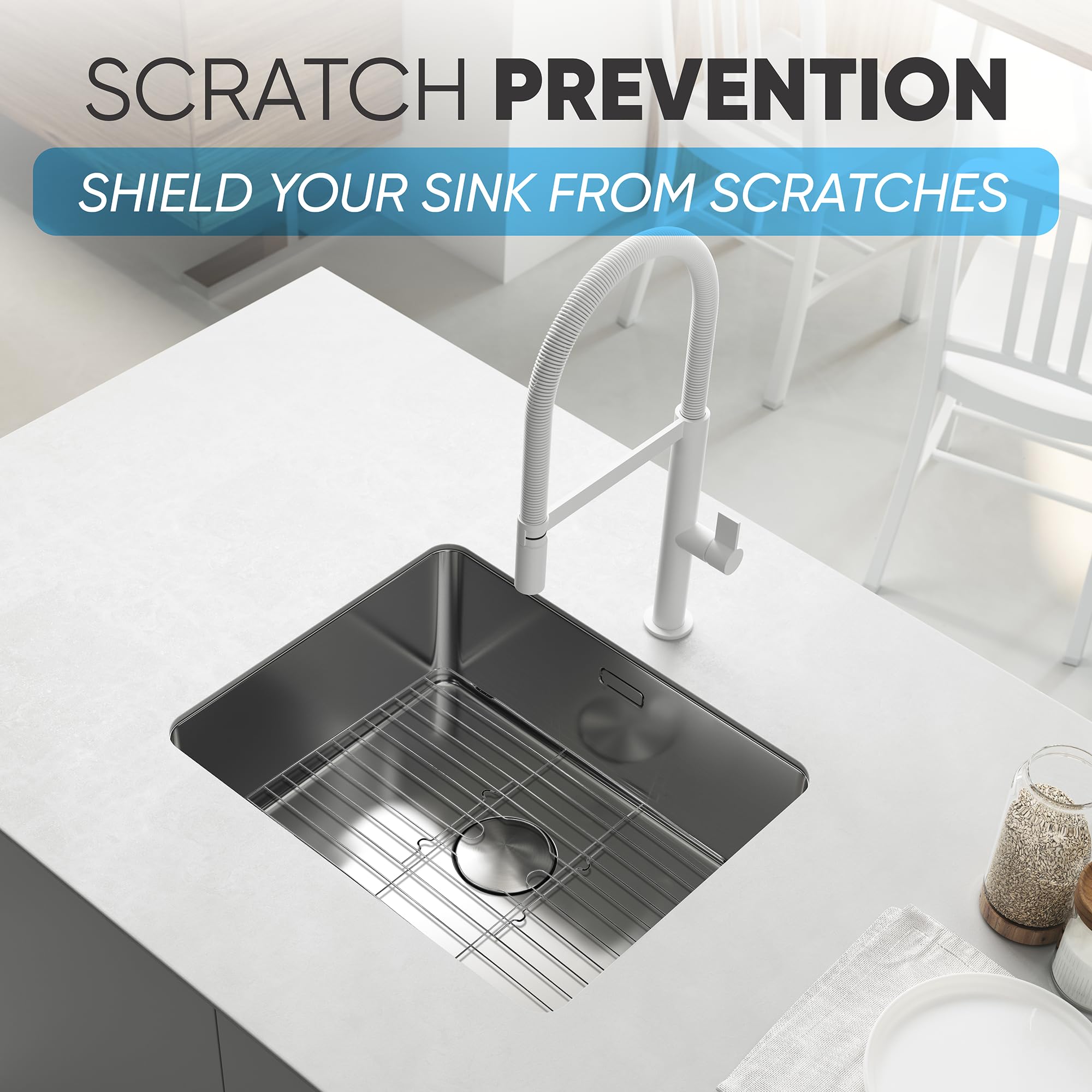 Better Houseware Stainless Steel Sink Protector Sink Mat Stainless Steel Sink Rack For Bottom Of Sink Protectors For Kitchen Sin