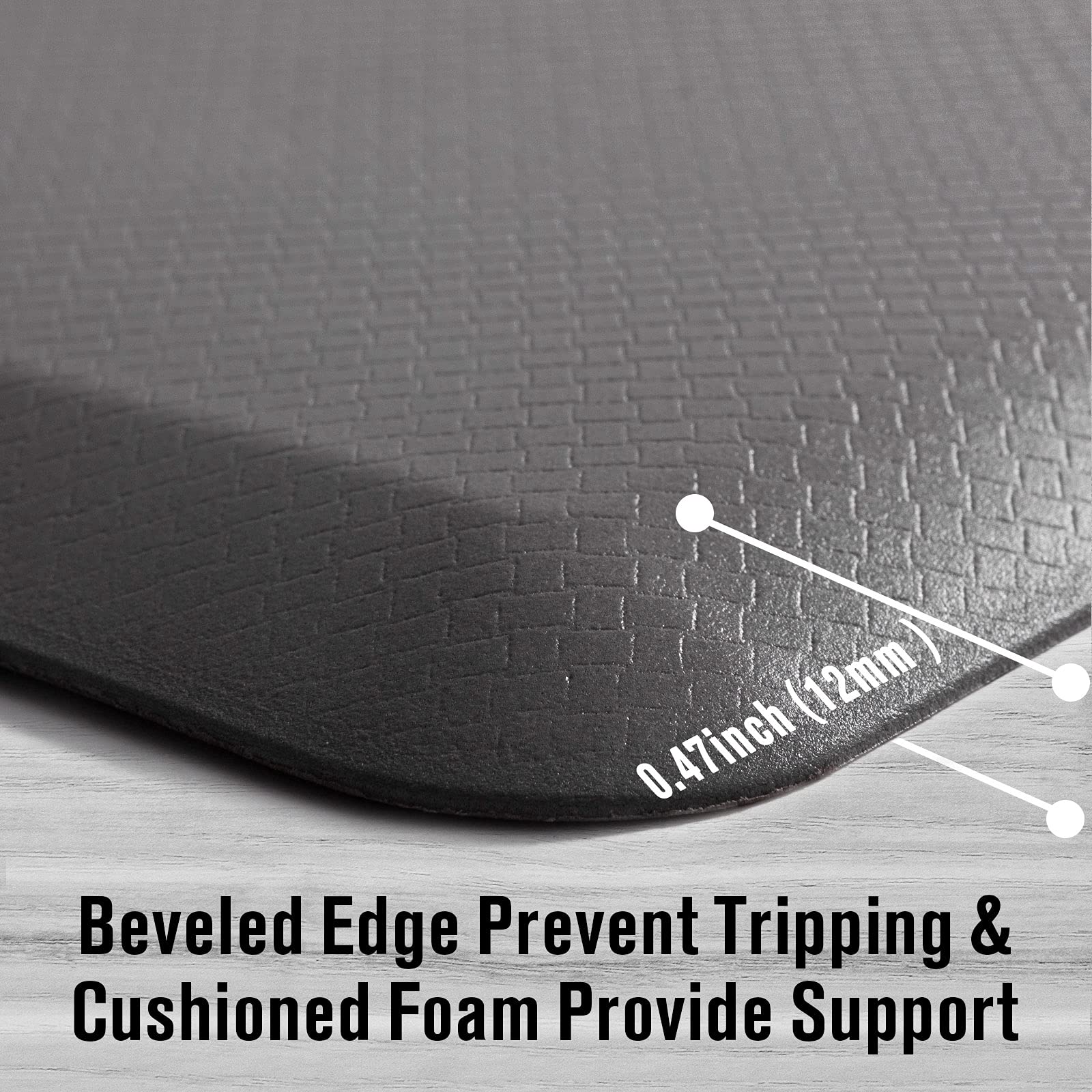 Carvapet Anti-Fatigue Floor Mat Cushioned Kitchen Comfort Mat Waterproof Non-Slip Standing Desk Mats And Rugs Heavy Duty Pvc Erg