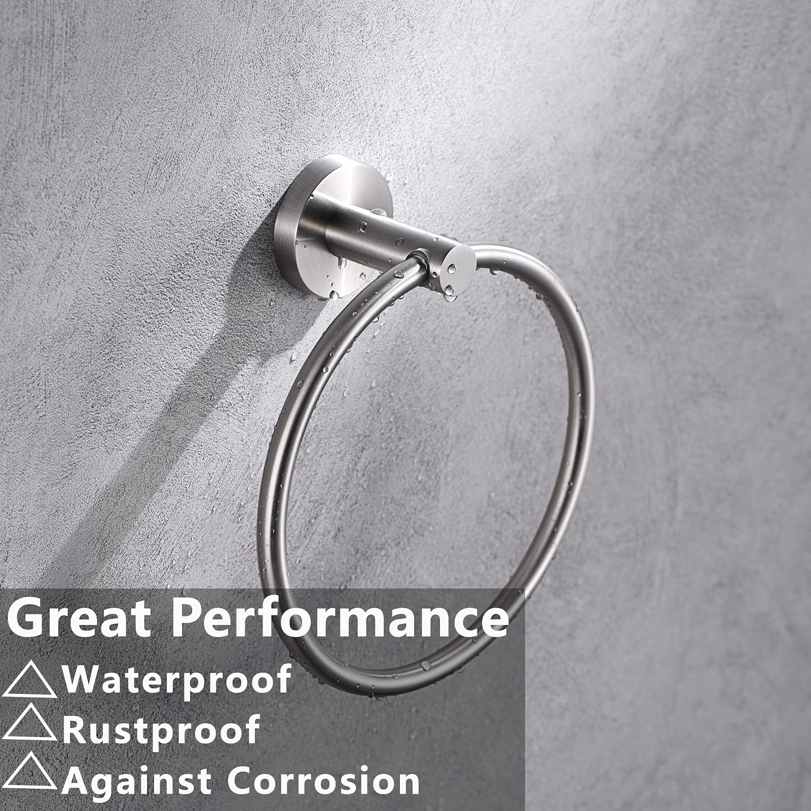 Brushed Nickel Toilet Paper Holder And Hand Towel Ring Set 2 Pieces Bathroom Hardware Accessories Set Sus 304 Stainless Steel He