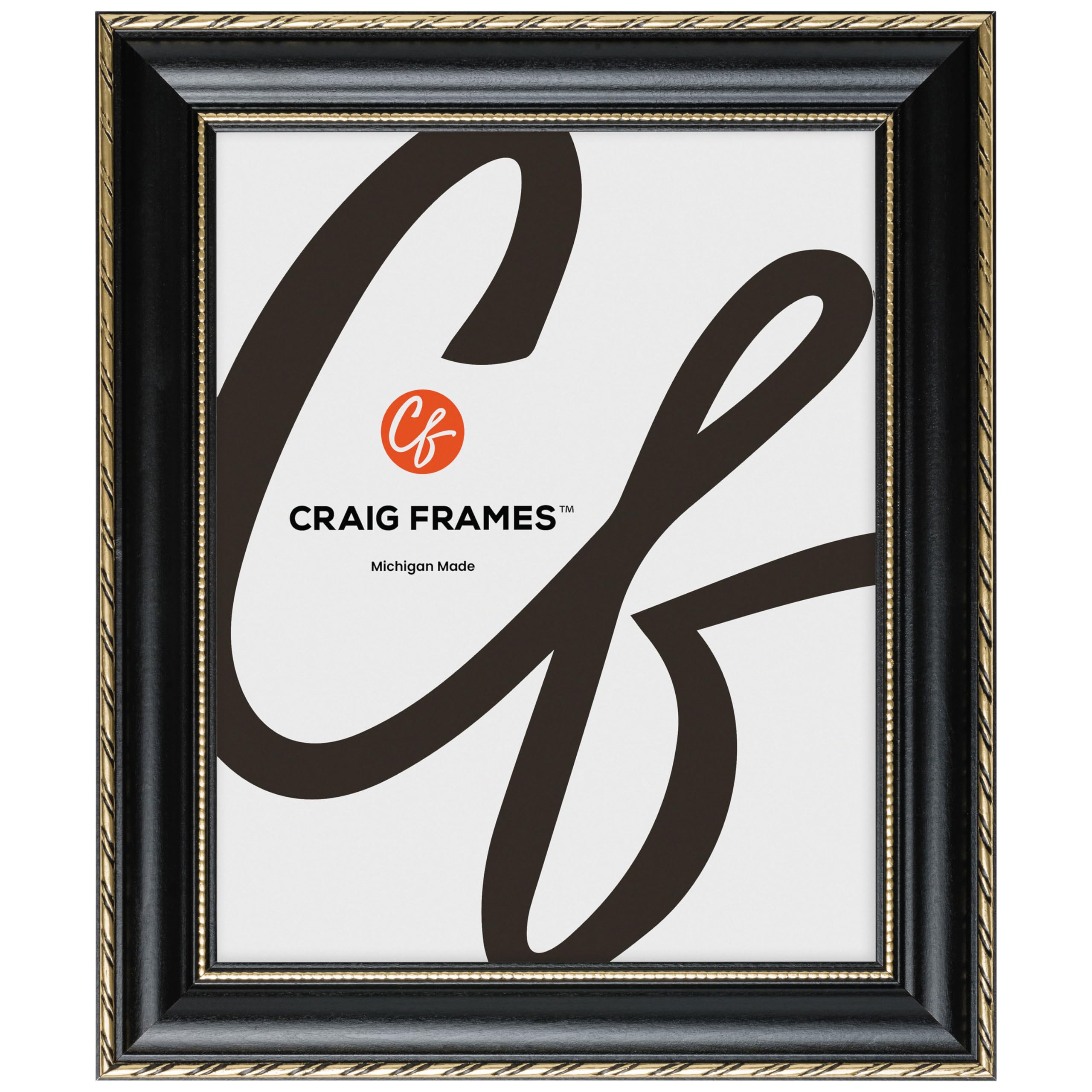 Craig Frames Victoria, 23x34 Picture Frame, Ornate Black and Gold