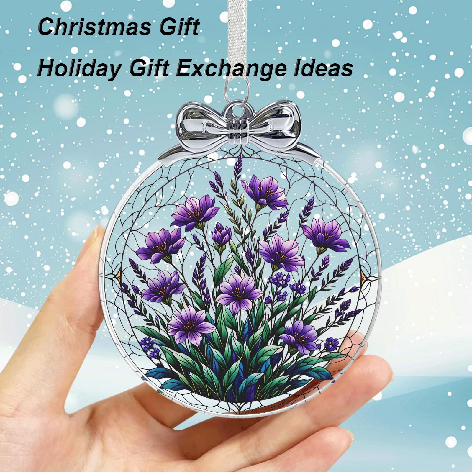 Elephant Christmas Ornament for Christmas Tree Ornaments Crystal Glass 3 Christmas Decorations - Xmas Gifts for Elephant Lover