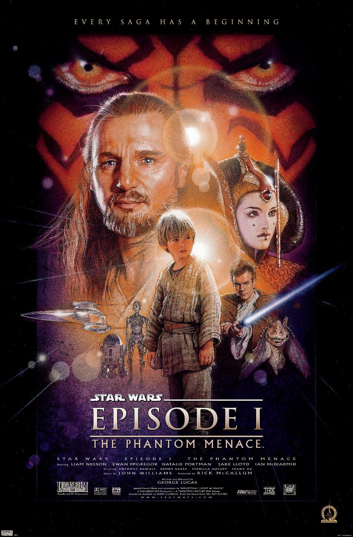 Trends International 24X36 Star Wars: The Phantom Menace - One Sheet Wall Poster, 24'' X 36'', Unframed Version