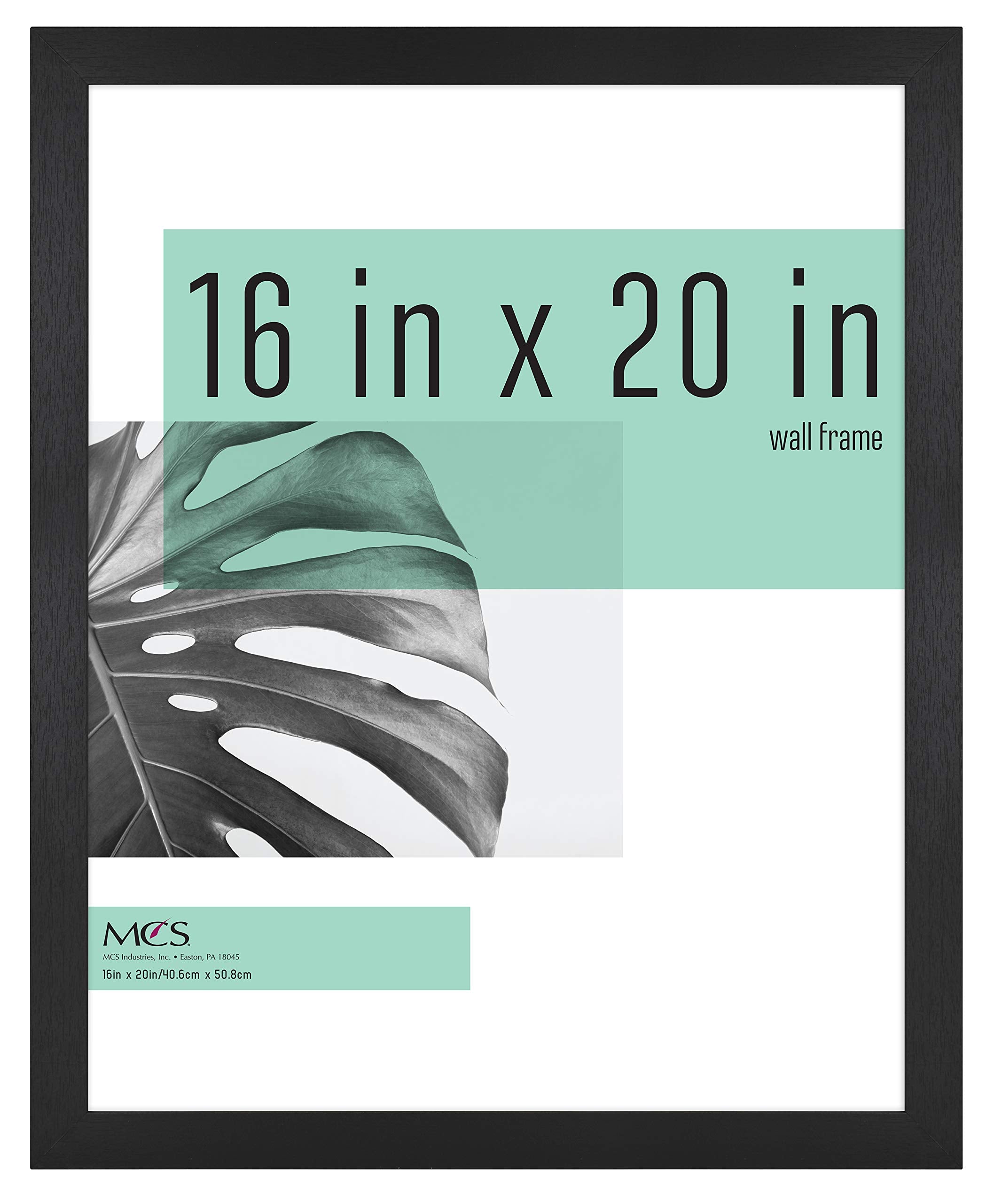 MCS Studio Gallery 16x20 Poster Frame Black Woodgrain, Vertical & Horizontal Wall Hanging Large Picture Frame for Photos, Poster