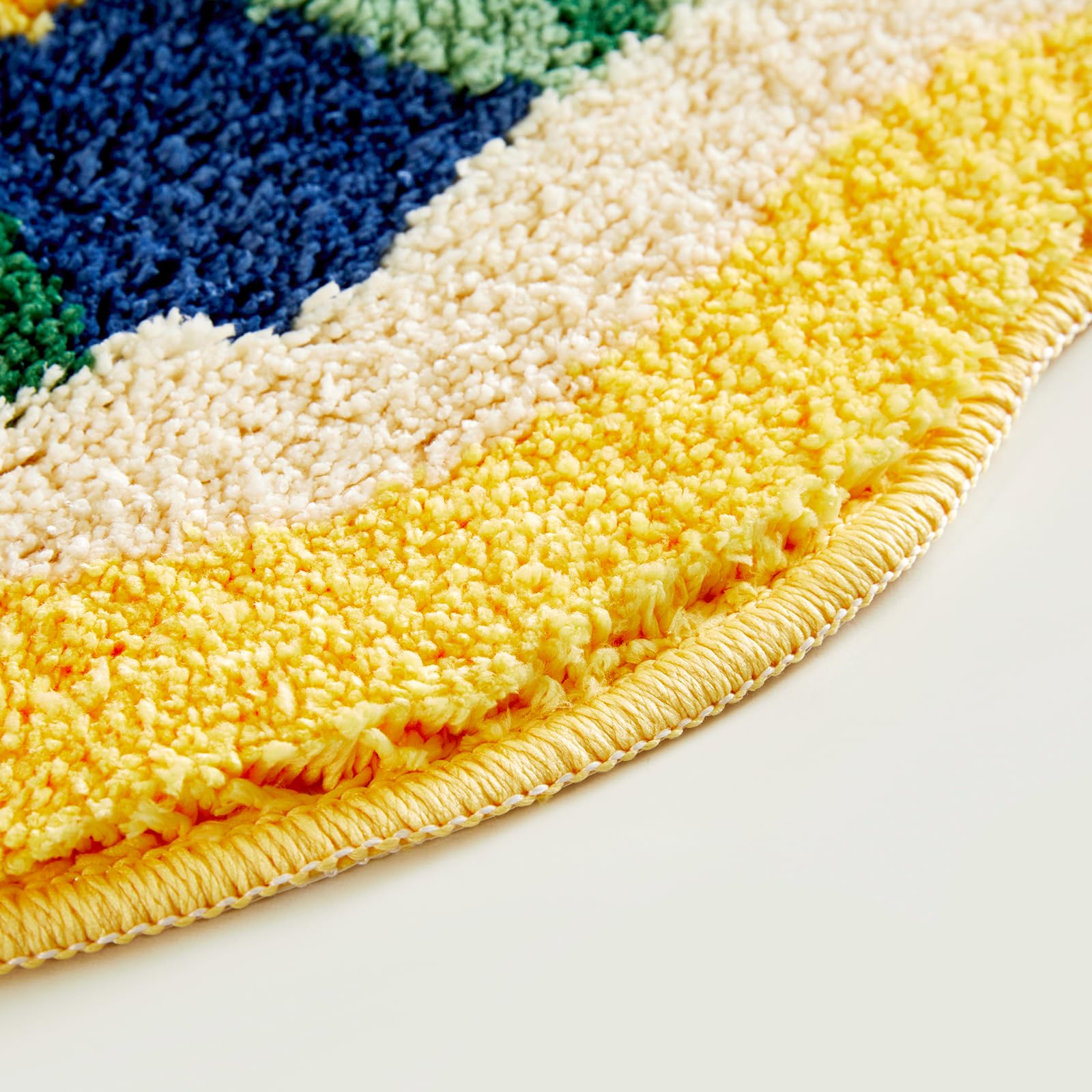 Aldopein Boho Floral Bath Mat 16''W X 24''L Non Slip Washable Cute Colorful Flower Daisy Bathroom Rug Water Absorbent, Vibrant F