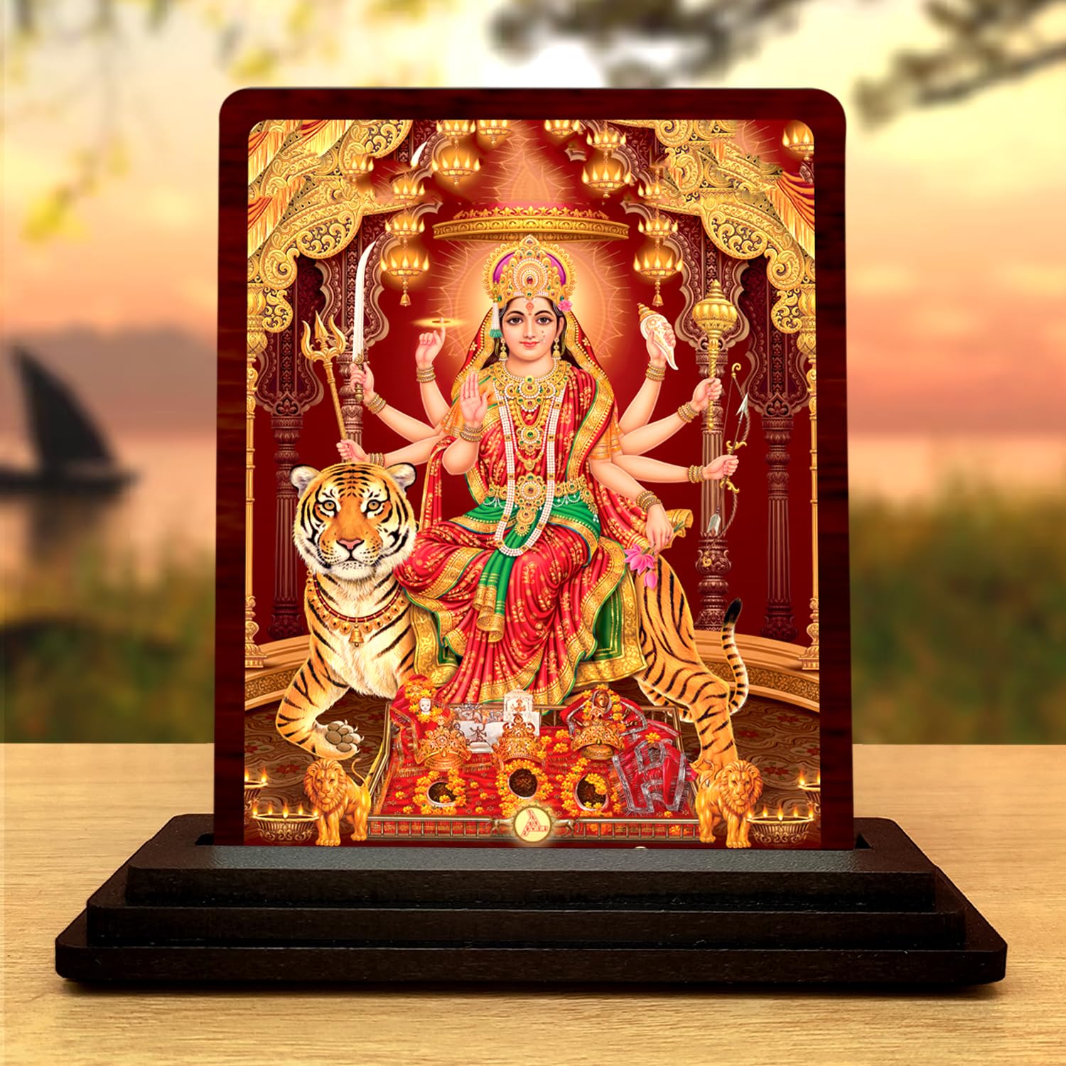Plan To Gift Panchmukhi Hanuman Wooden Idol - Glossy Finish 5X4In | Murti For Car Dashboard & Home Temple | Perfect Small Statue