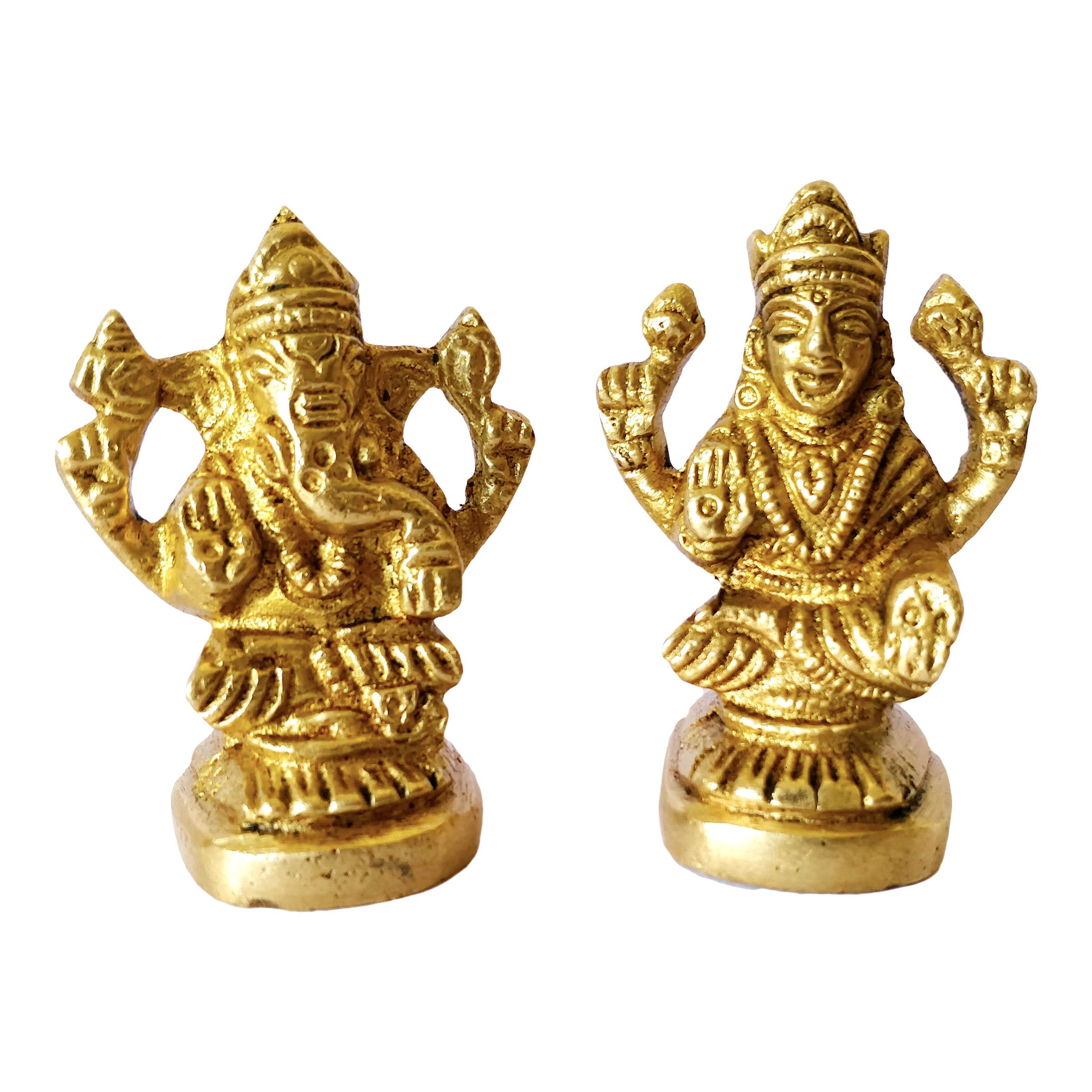 Guru Jee Brass Murti Ganesh Laxmi Statue Idol For Gift Pooja Mandir Temple Home Decor