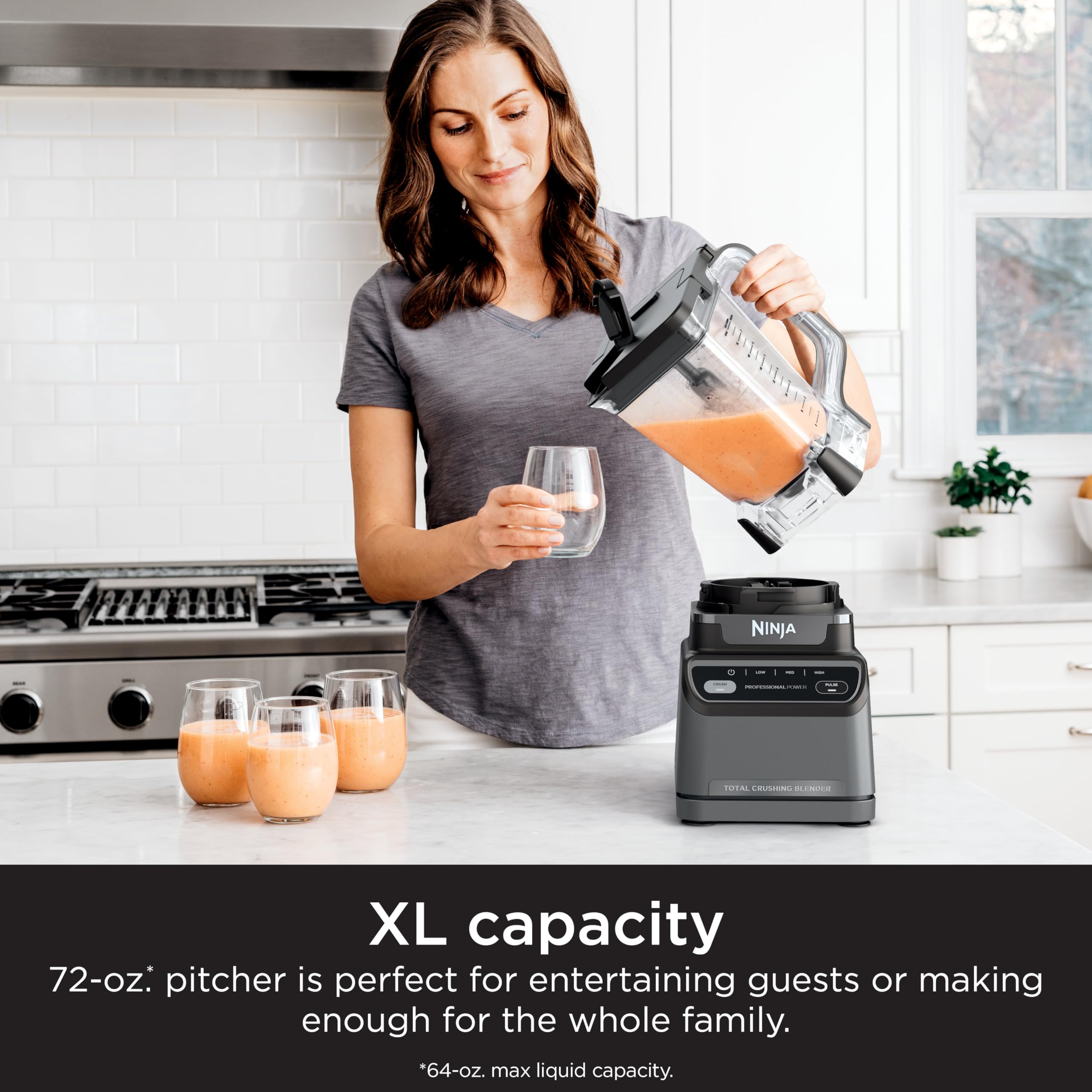 Ninja Br201Amz Professional Blender 2.0, 1200 Watts, Auto-Iq Program, Total Crushing Blades, 72-Oz. Pitcher, 4 Manual Speeds For