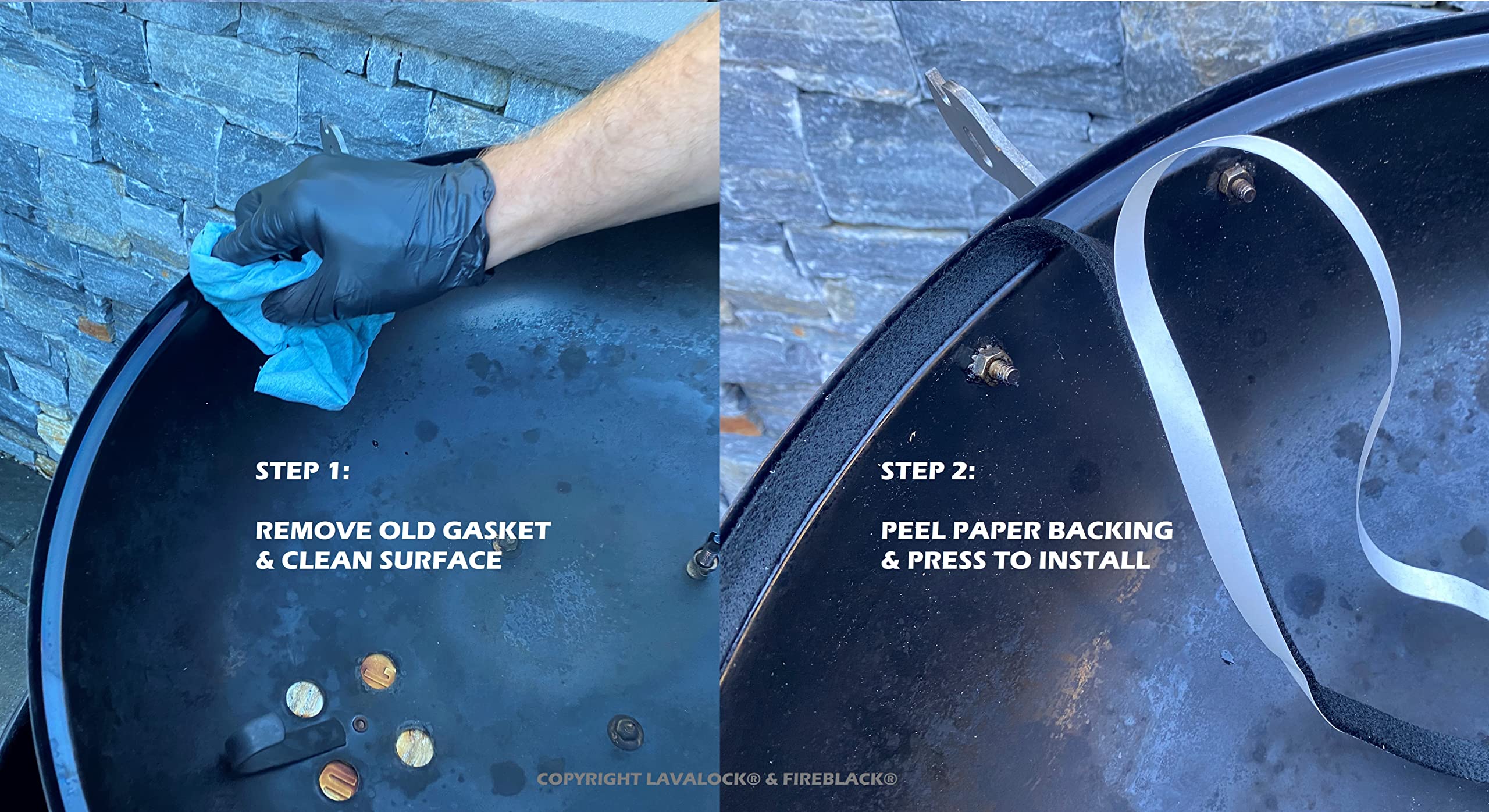 Fireblack 220 Gasket For Vision Grill Super High Temp Black Self Stick Lid Seal