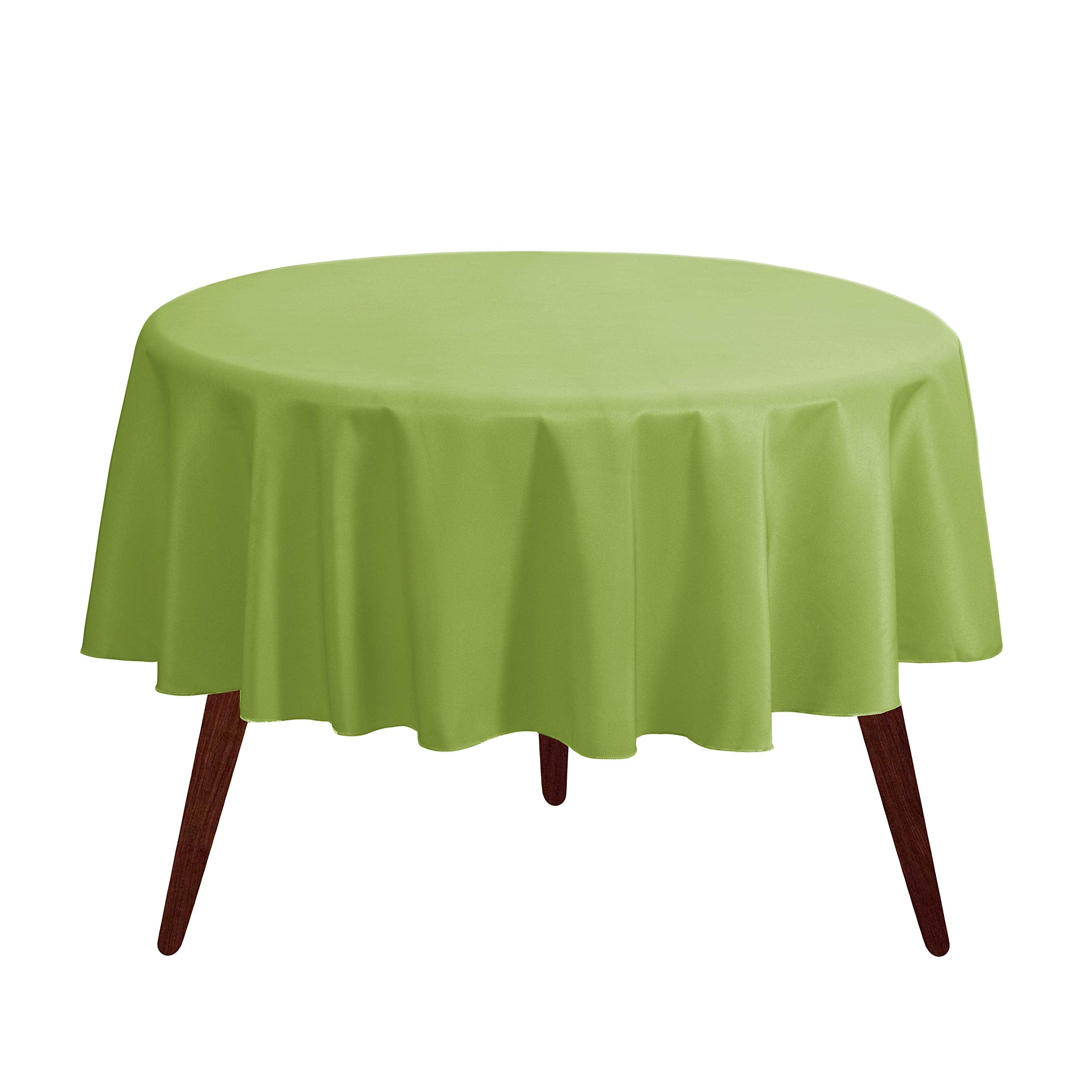 Gee Di Moda Round Tablecloth - 70 Inch Apple Green Round Table Cloth For 24 To 48 Inch Round Tables - Heavy Duty Washable Fabric