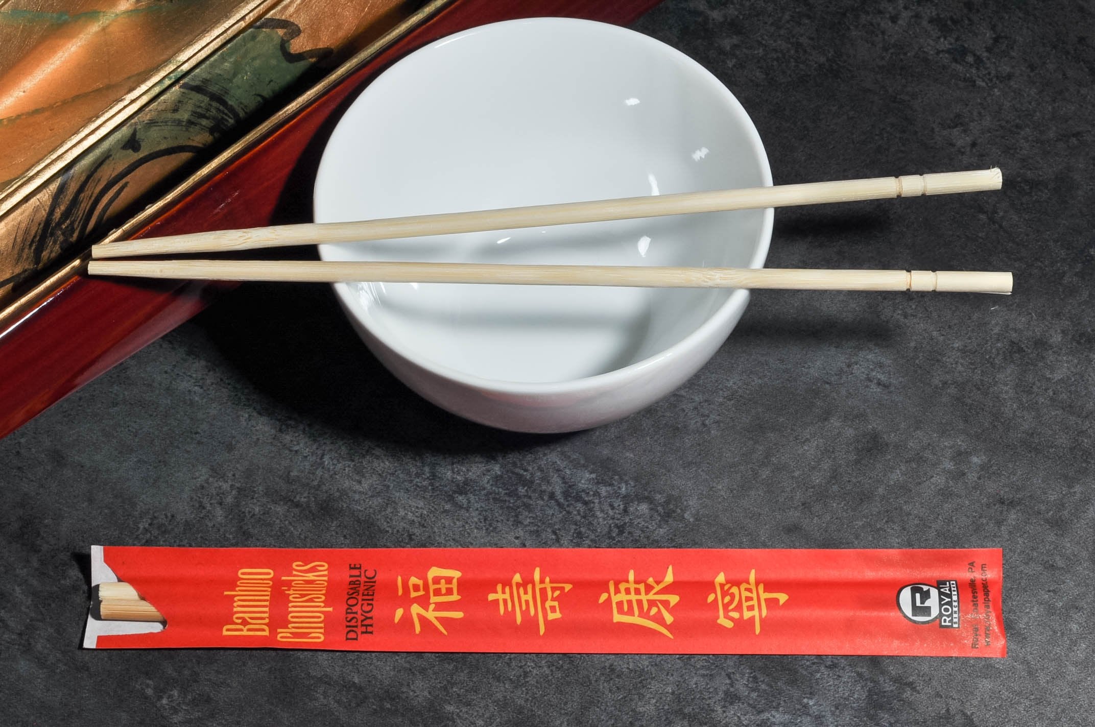 Royal Premium Disposable Bamboo Chopsticks, 9 Inch Sleeved And Separated, Uv Treated, Case Of 1000