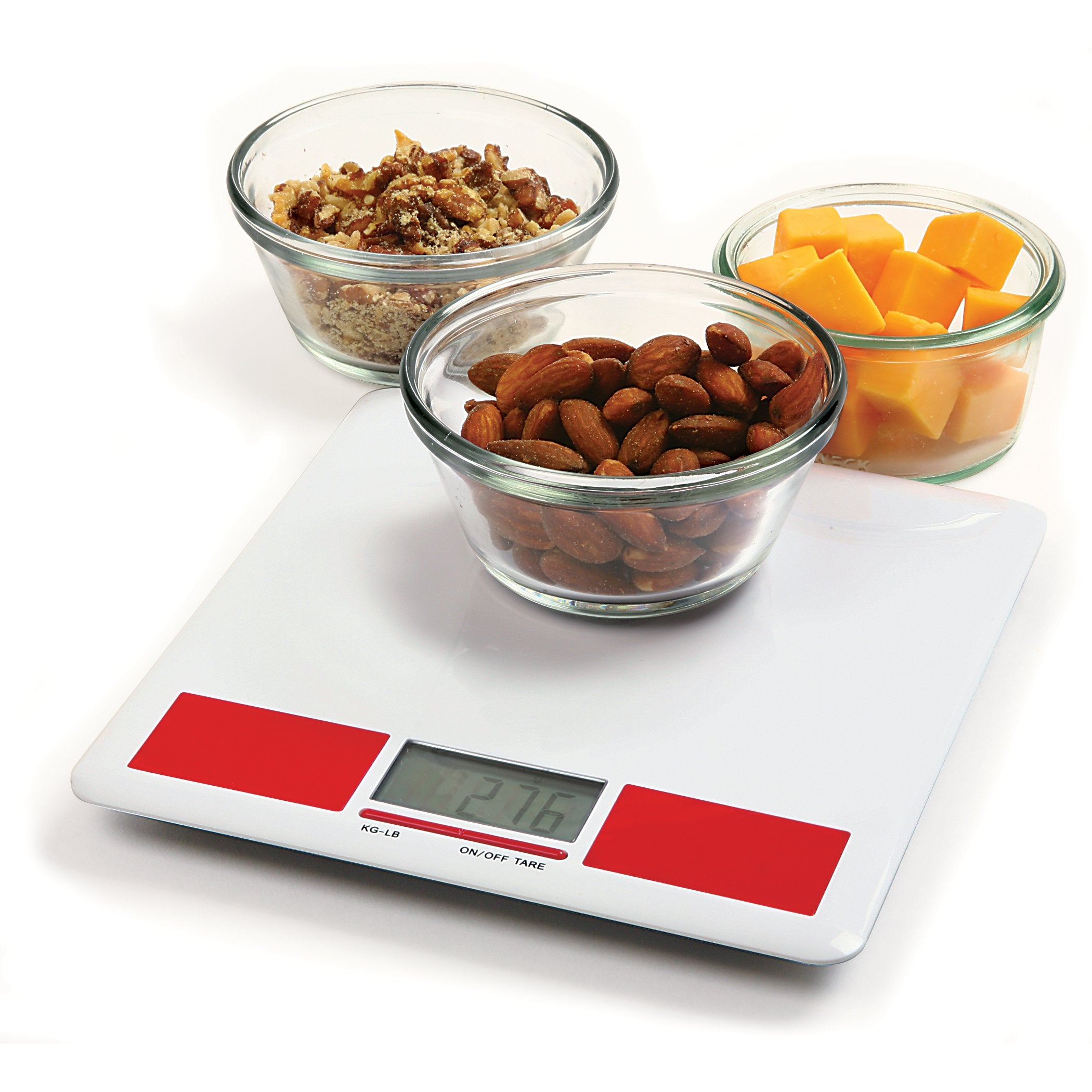 Norpro Digital Diet Kitchen Scale Weighs Up To 11 Pounds (5 Kg), White-Red