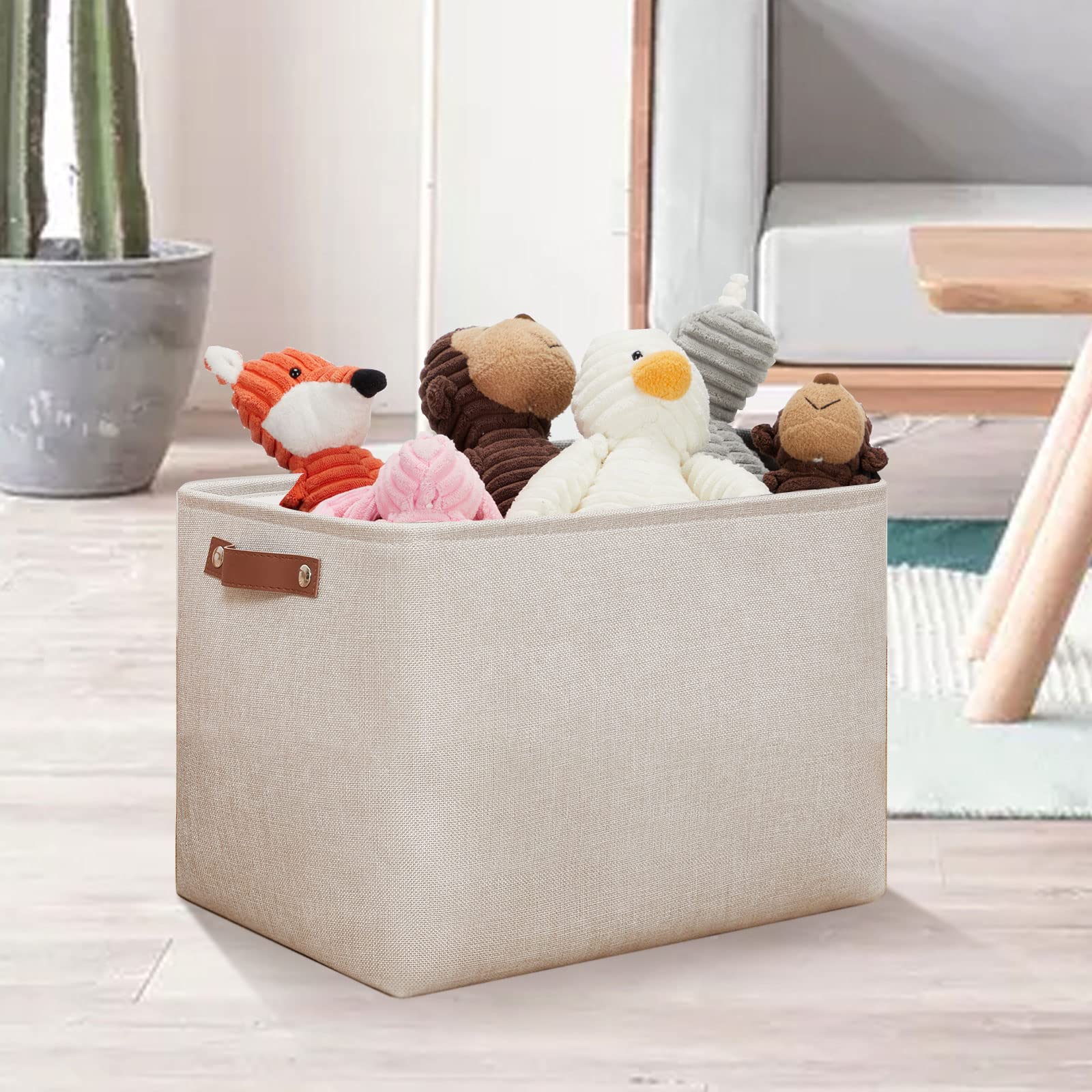 Dullemelo Storage Baskets Large 16''X12''X12'' Tall Rectangular Baskets Fabric Storage Bins For Organizing [1 Pack] Collapsible