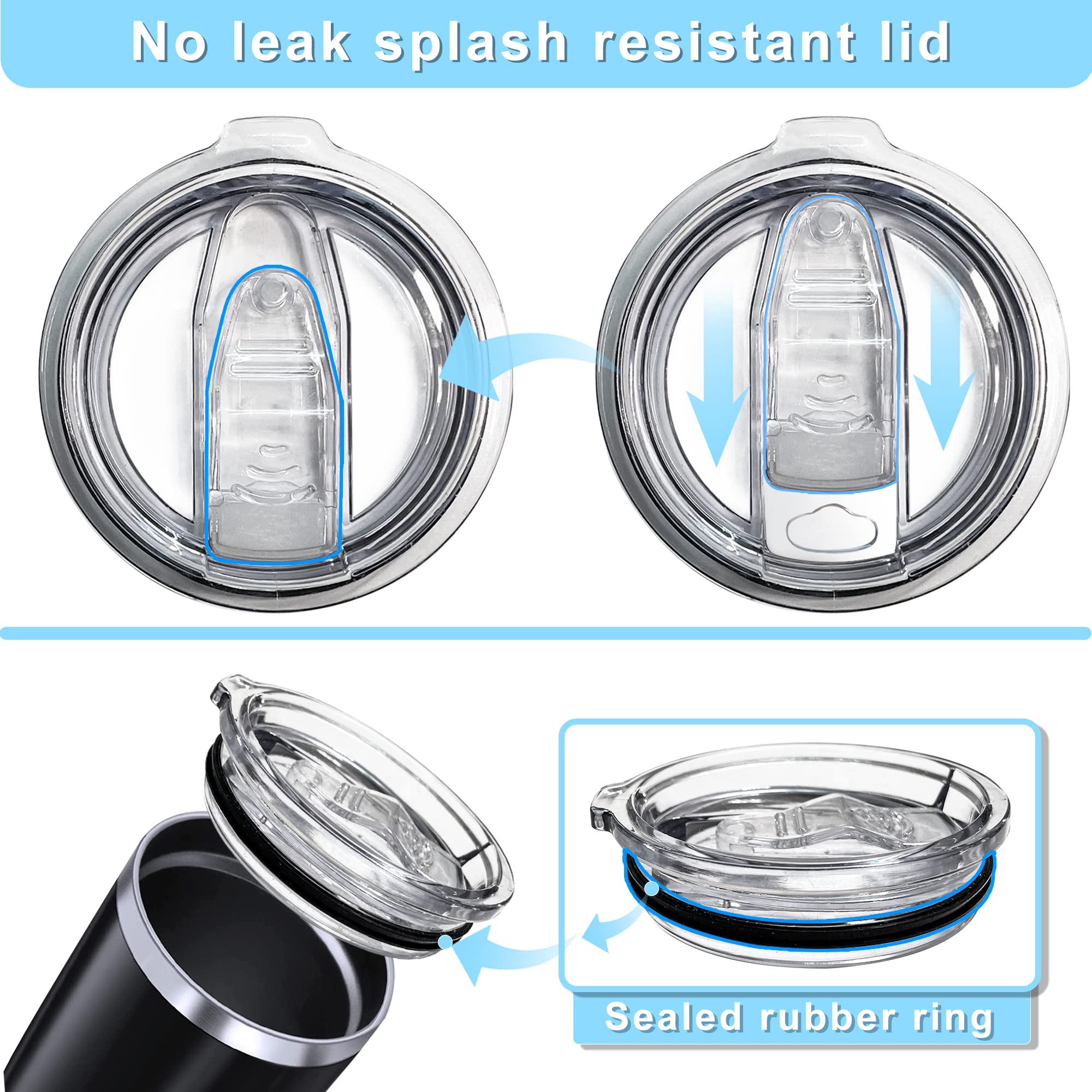 20Oz Tumbler Replacement Lids Spill Proof Splash Resistant Lids Covers For 3.25In Cup Mouth Compatible With Classic Stainless St