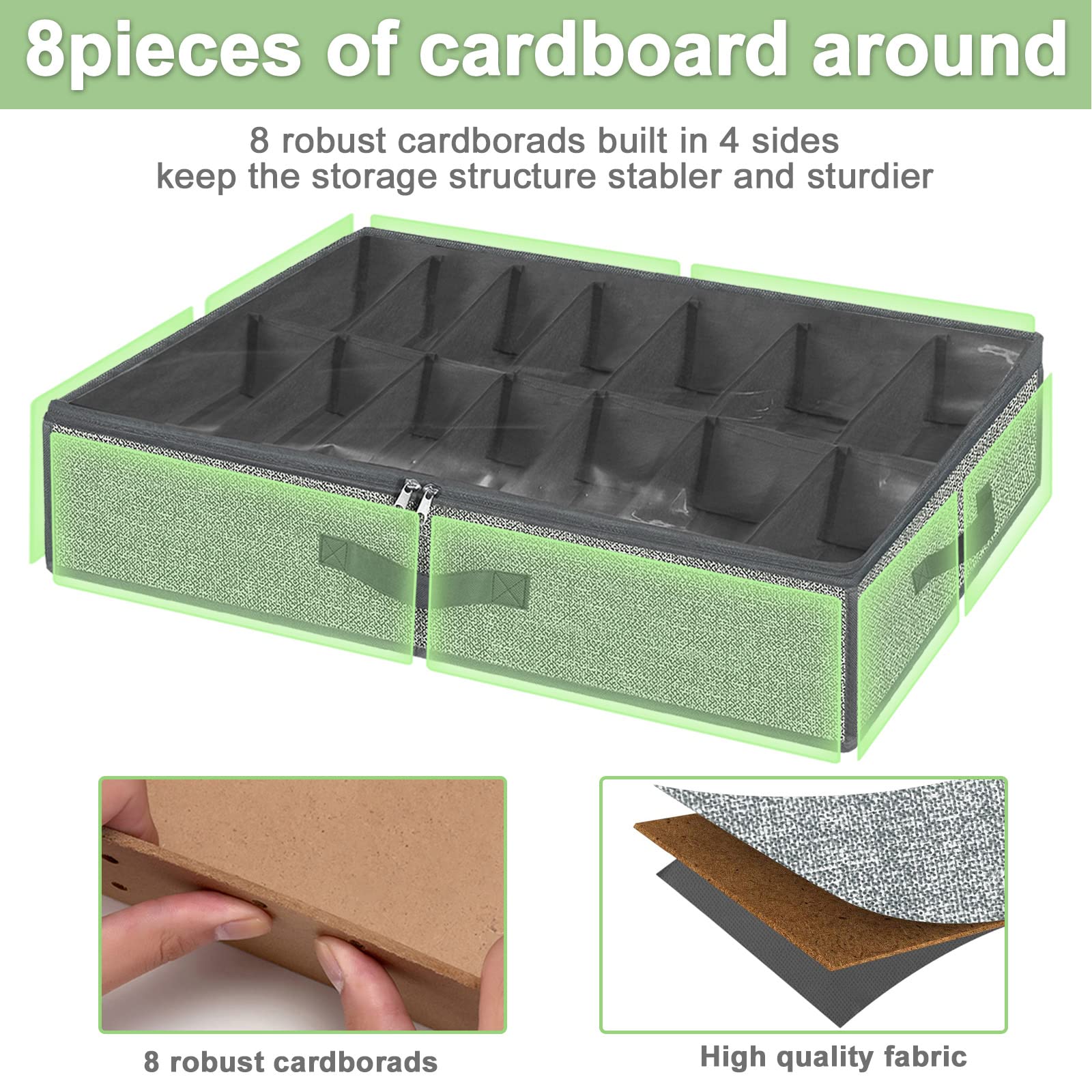 28 Pairs Shoe Organizer Under Bed, Underbed Shoe Storage Boxes Bins, Organizador De Zapatos, Extra Large Zapateras Organizer, Gr
