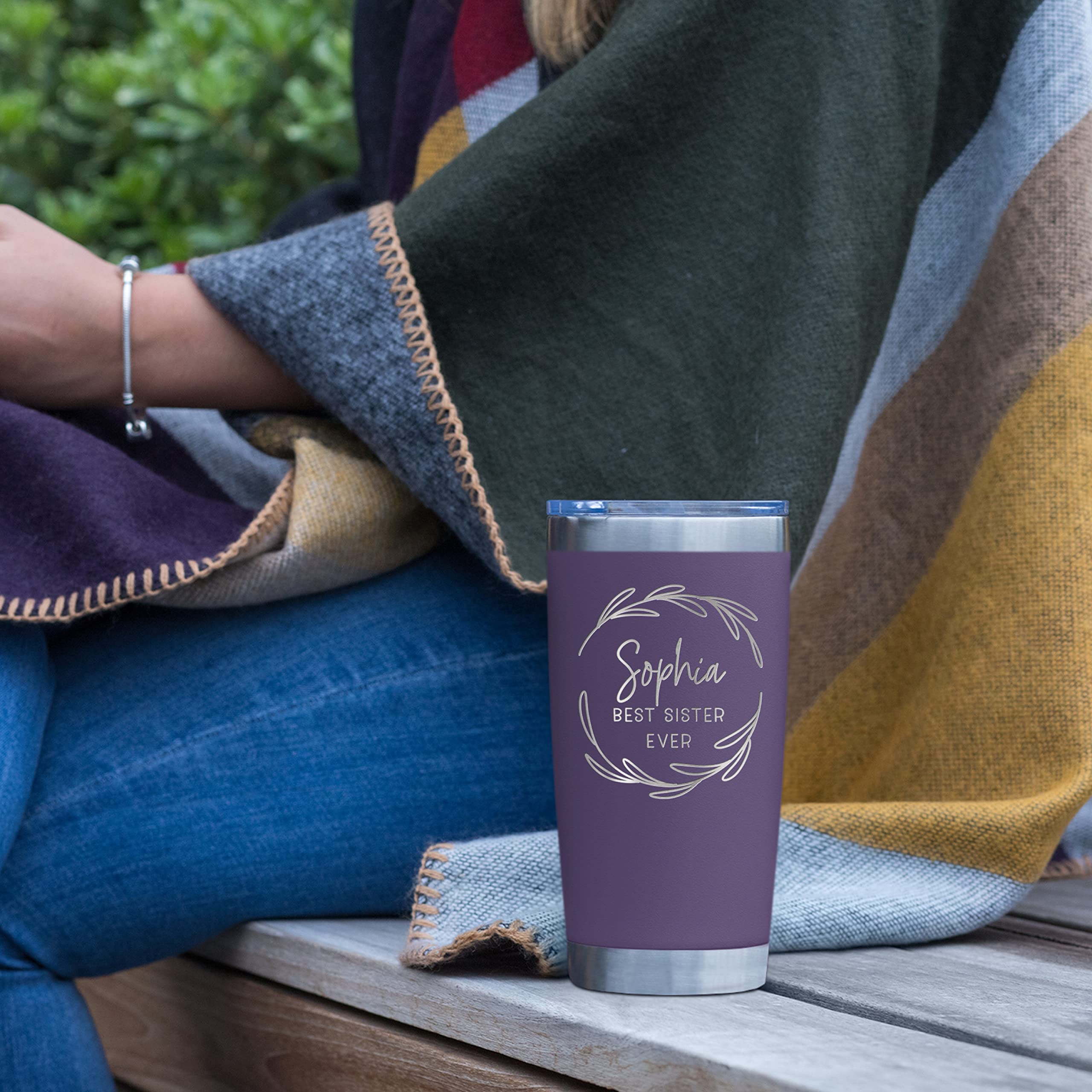 Personalized Tumblers, Stainless Steel 20 Oz Tumbler W/Lid I Personalized Cups Double Walled Insulated Coffee Cup For Travel - C