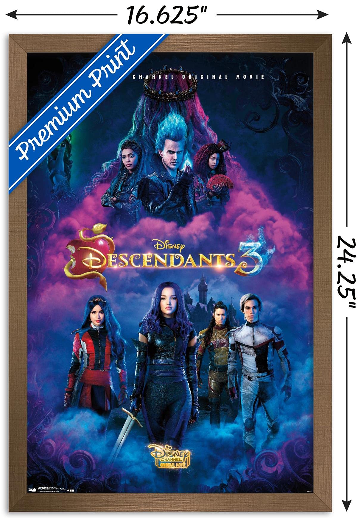 Trends International Disney Descendants 3 - One Sheet Wall Poster, 14.725'' X 22.375'', Bronze Framed Version