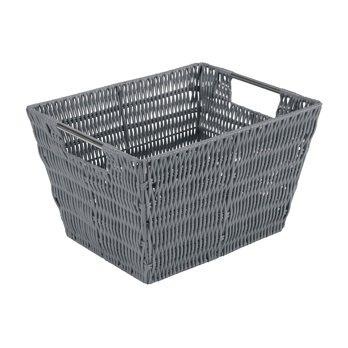 Simplify 12''X10''X8'' Medium Woven Basket For Storage With Handles, Nursery, Playroom, Toys, Bedroom, Closet, Clothes, Office,