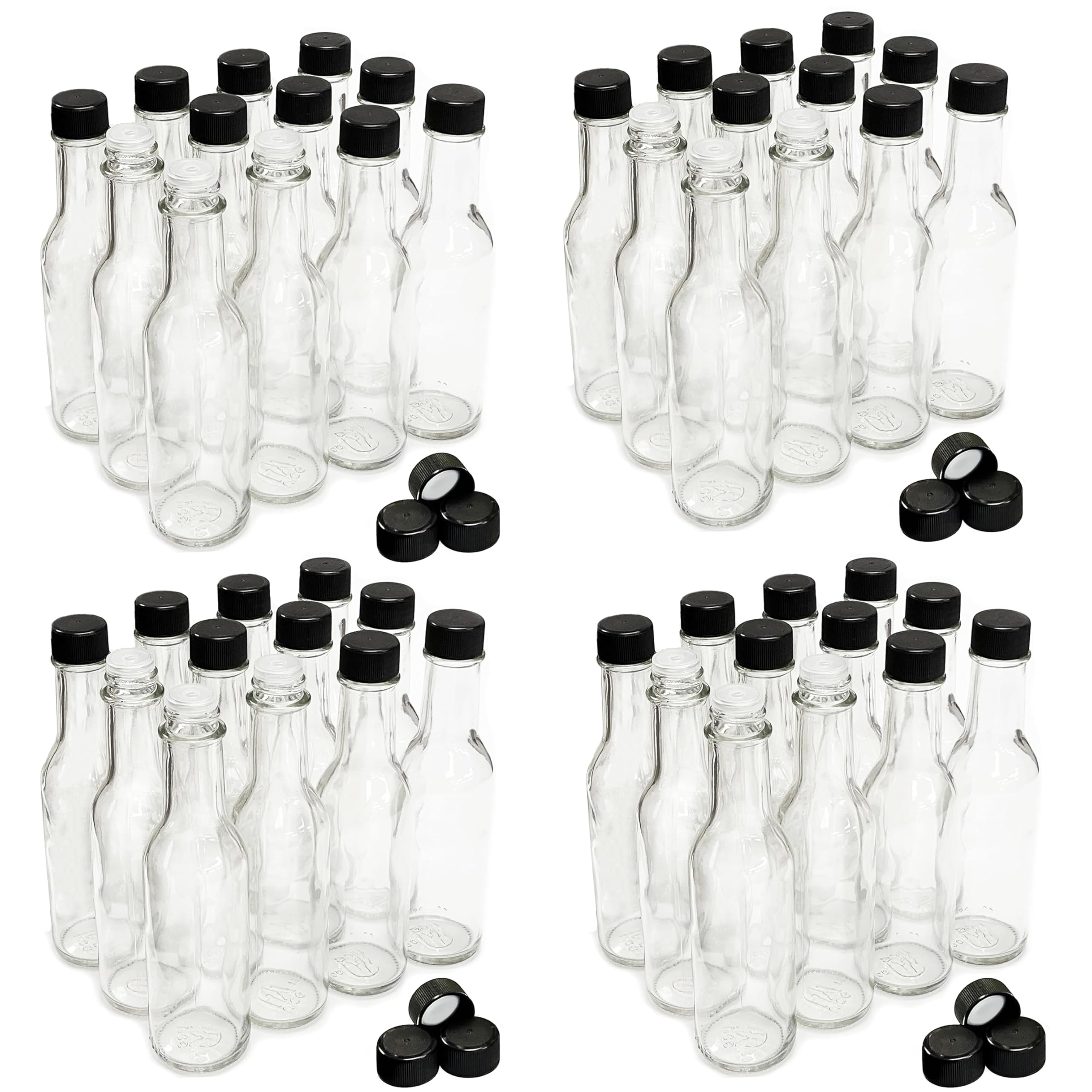 Nicebottles Hot Sauce Bottles, 5 Oz - 48 Pack