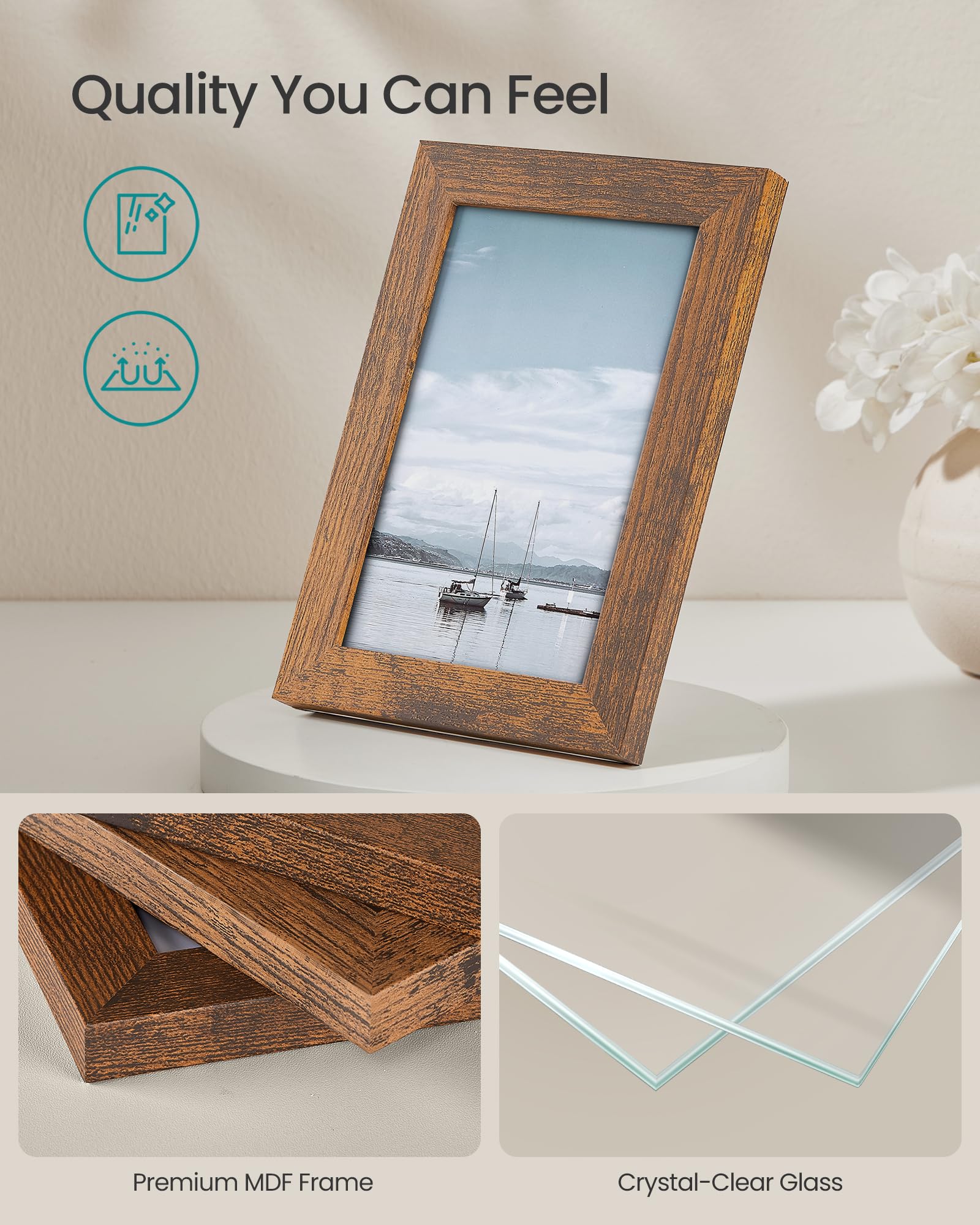 Songmics Picture Frames, 10 Pack Collage Picture Frames With Two 8X10, Four 5X7, Four 4X6, Photo Frame Set For Wall Gallery Deco
