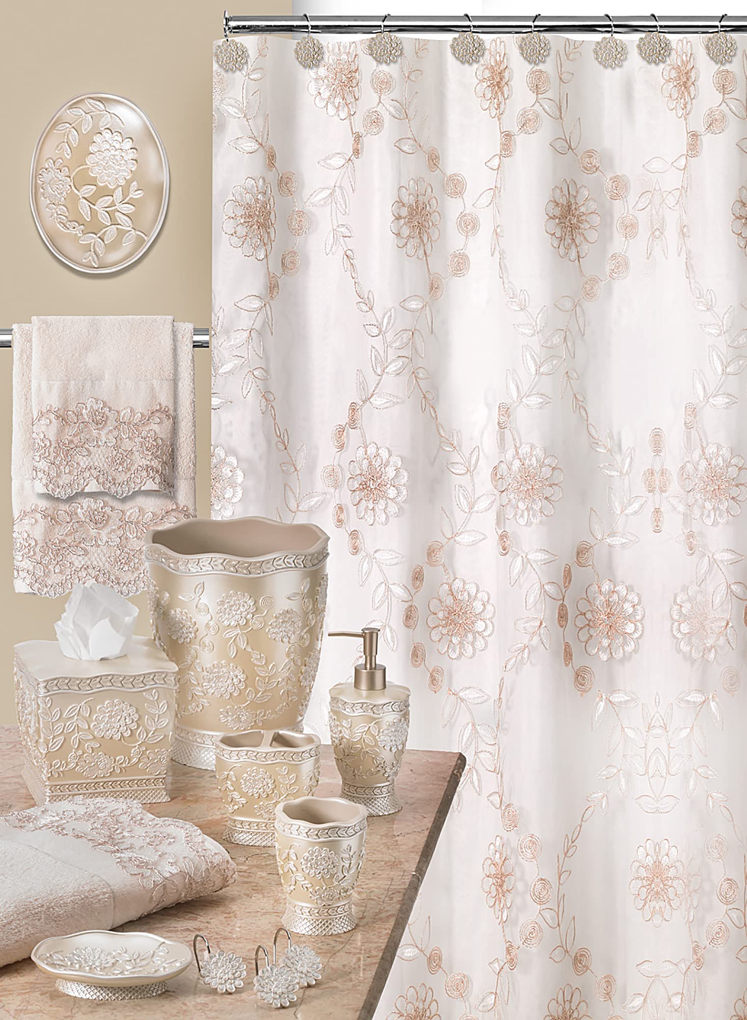Popular Bath 942705 Rose Vine, Tumbler, Beige-Taupe