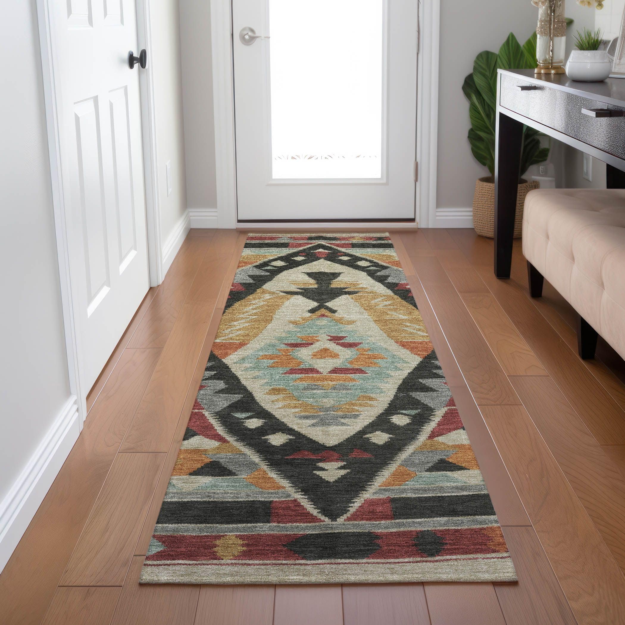 Machine Washable Indoor/Outdoor Chantille Red 23 x 76 Runner Rug