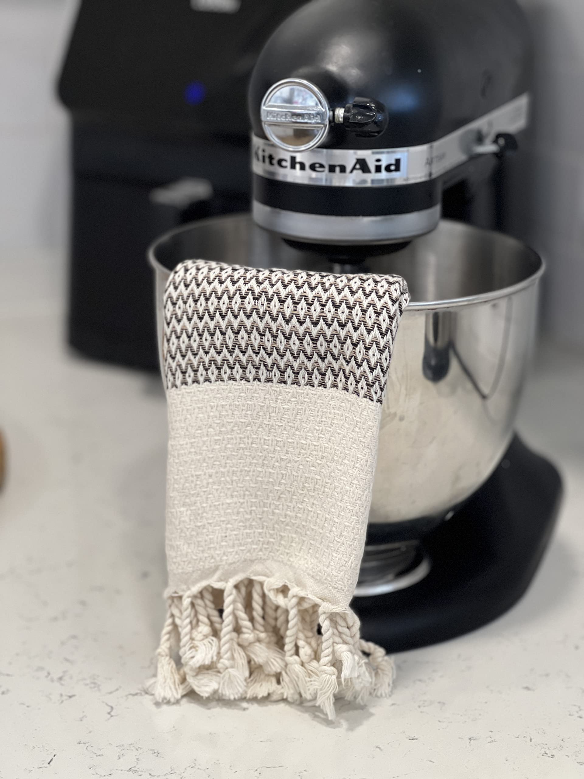 MyAprils Kitchen Towel Set of 2 Turkish Hand Towel for Bathroom Face Head Hair Guest Farmhouse Rustic Kitchen Dining Decor Tea Dishcloth 100% Cotton Hand Towel 19x38 inches