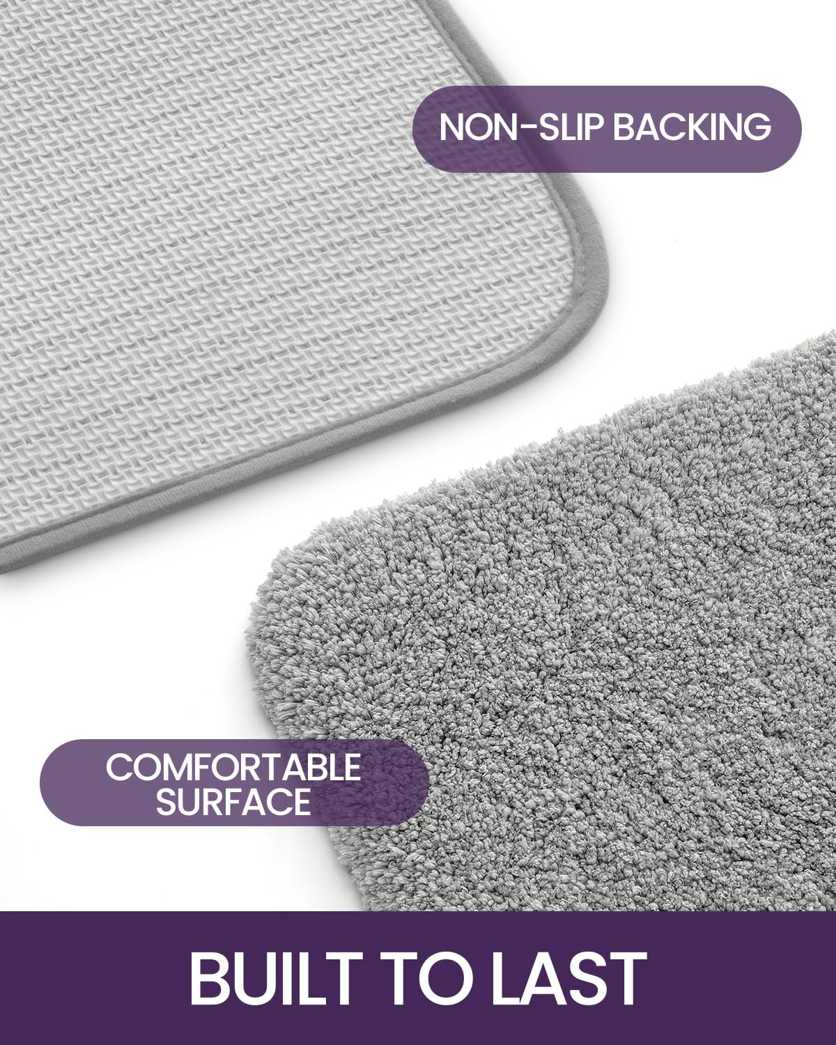 Dexi Bathroom Rug Mat, Extra Soft And Absorbent Bath Rugs, Washable Non-Slip Carpet Mat For Bathroom Floor, Tub, Shower Room (43