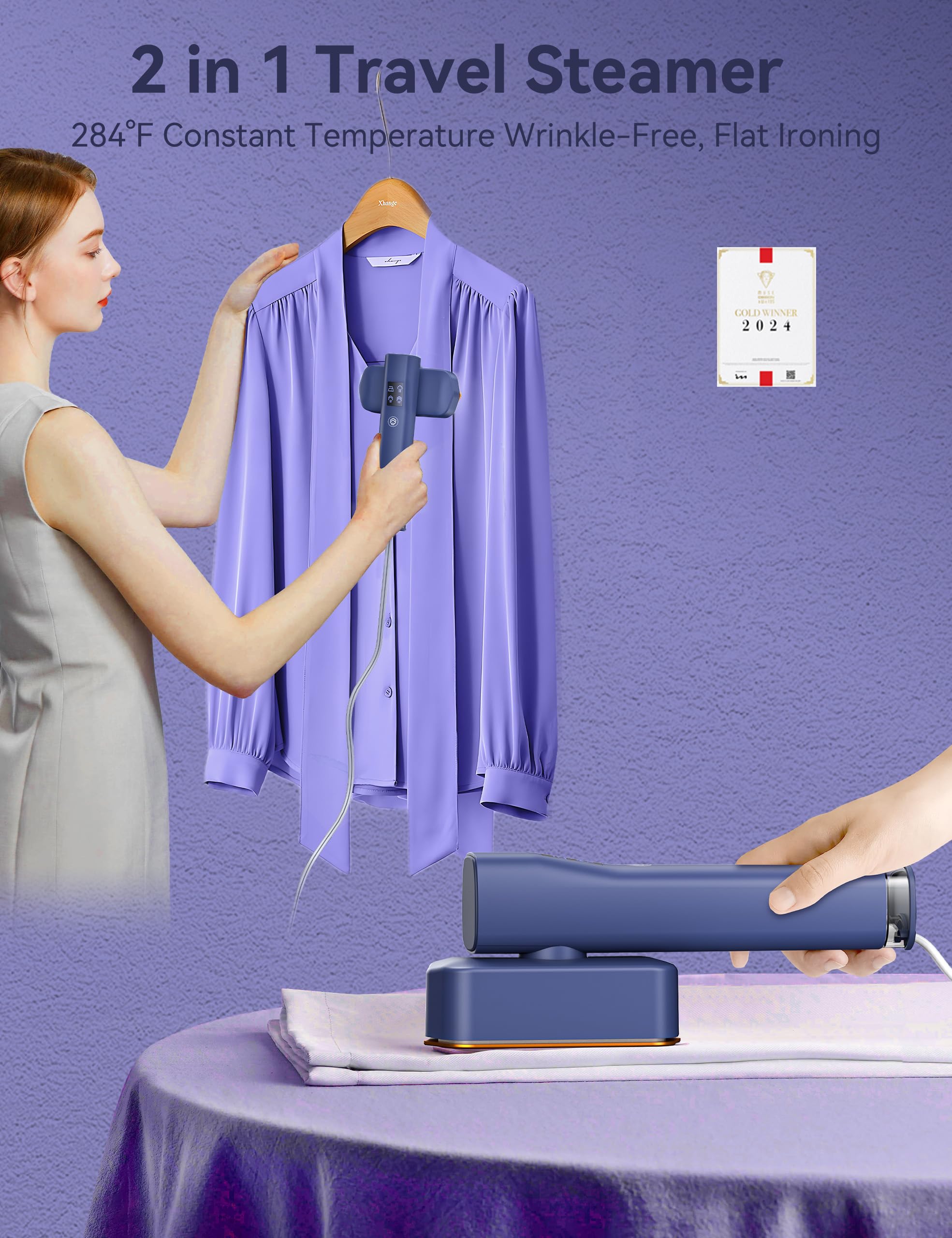 Steamer For Clothes,Sundu Portable Travel Steamer&Iron 2 In 1,15S Fast Heat-Up,100Ml Water Tank,Steamer Ironing Gloves,20 Minute