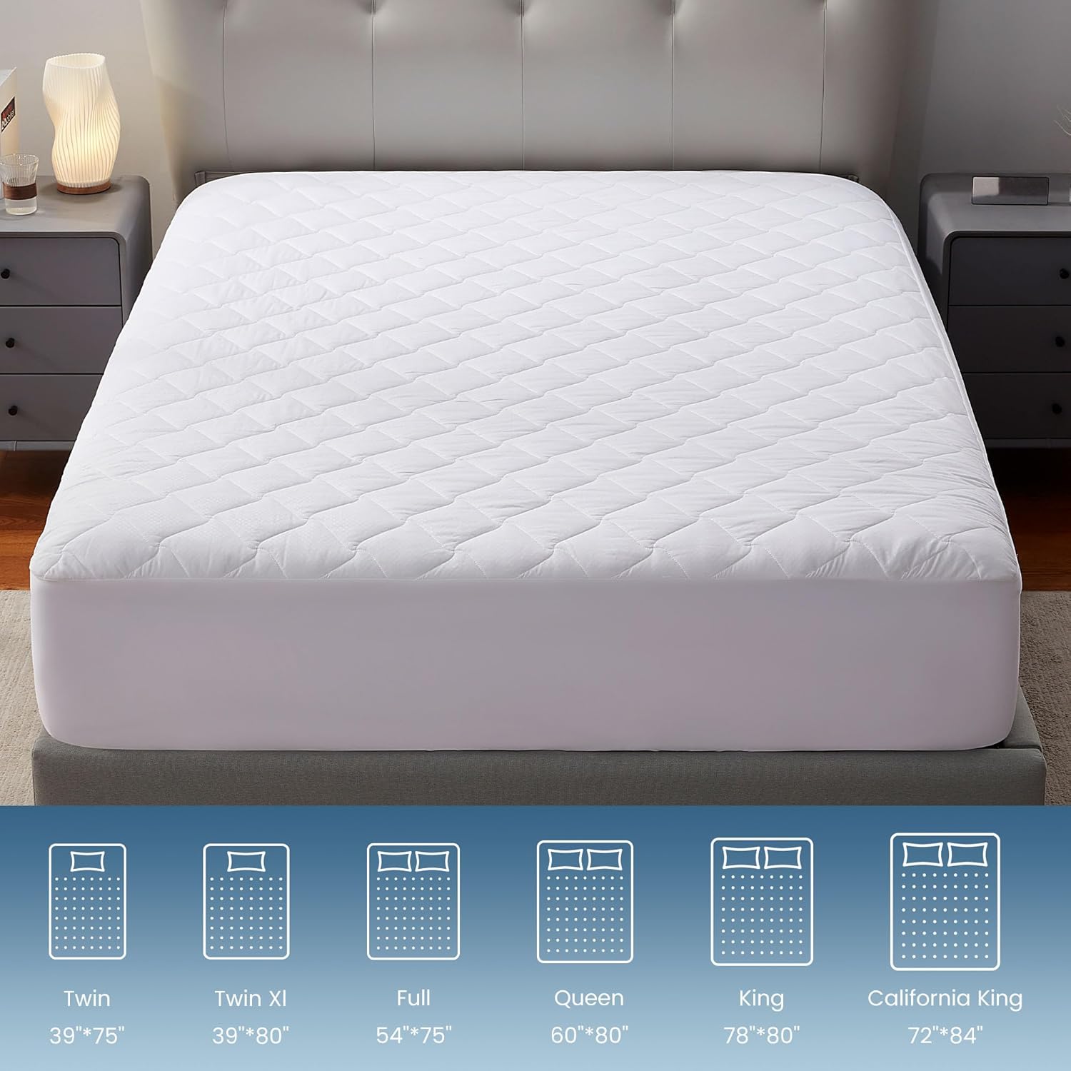 Quilted Waterproof Mattress Protector - Hotel Quality Fitted Pad