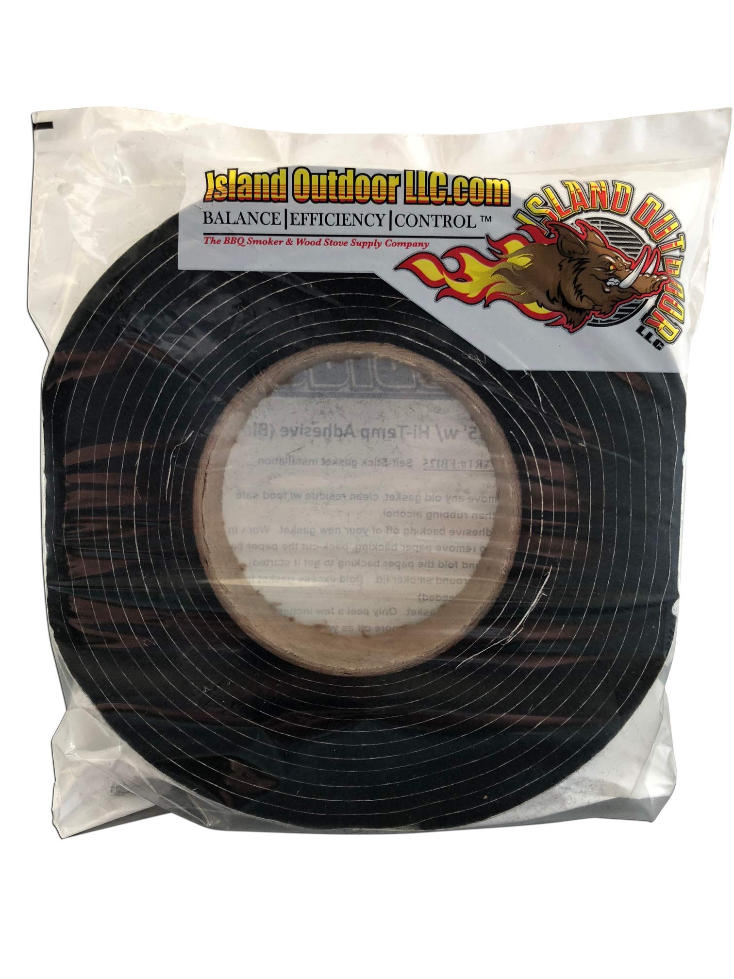 3/4'' X 1/8'' High Temp Barbecue Grill Gasket Smoker Pit Seal, Self Stick - Black Color