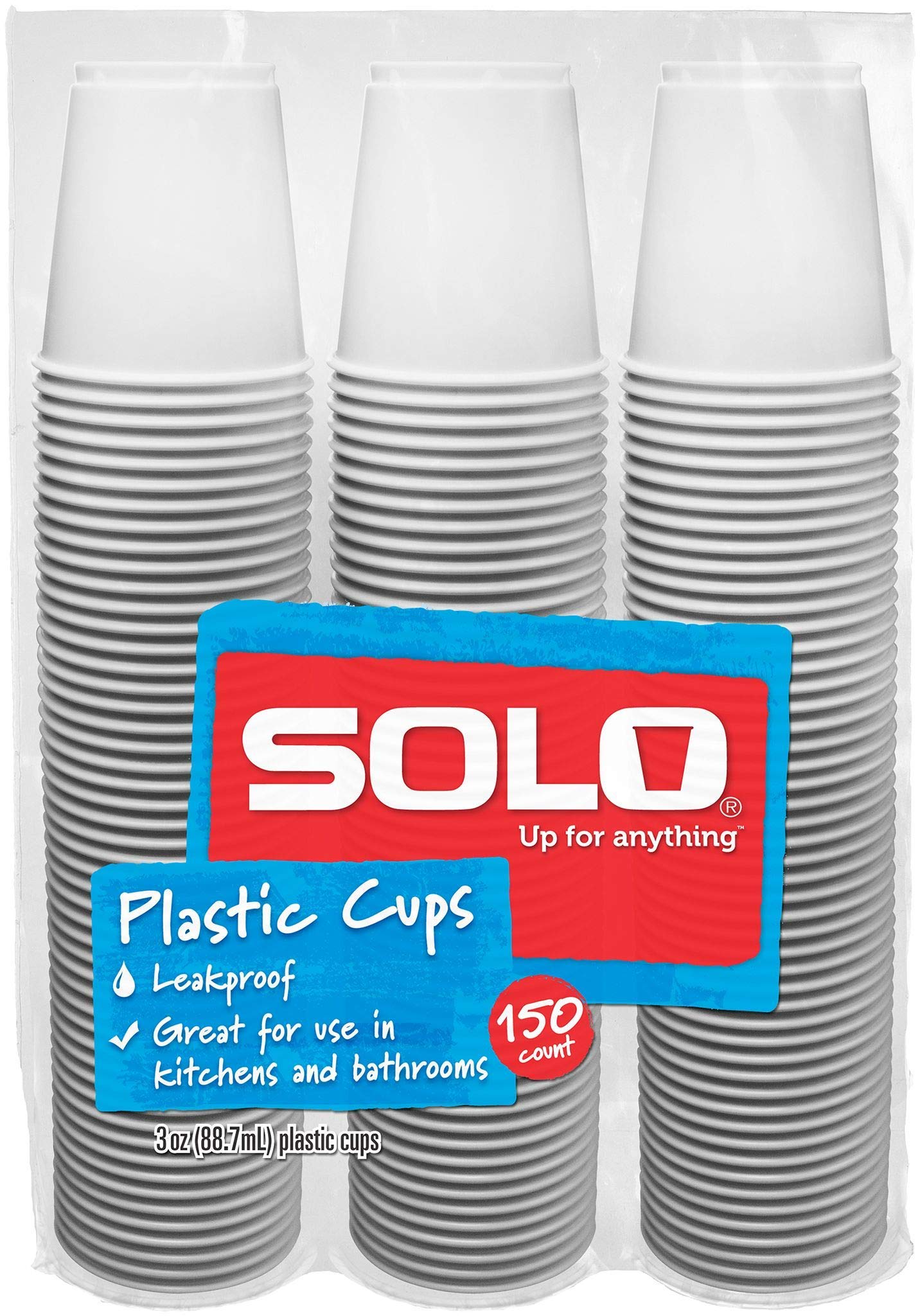 Solo Cup Plastic Bath Refill Cups, White, 3 Ounce, 600 Count, 150 Count (Pack Of 4)