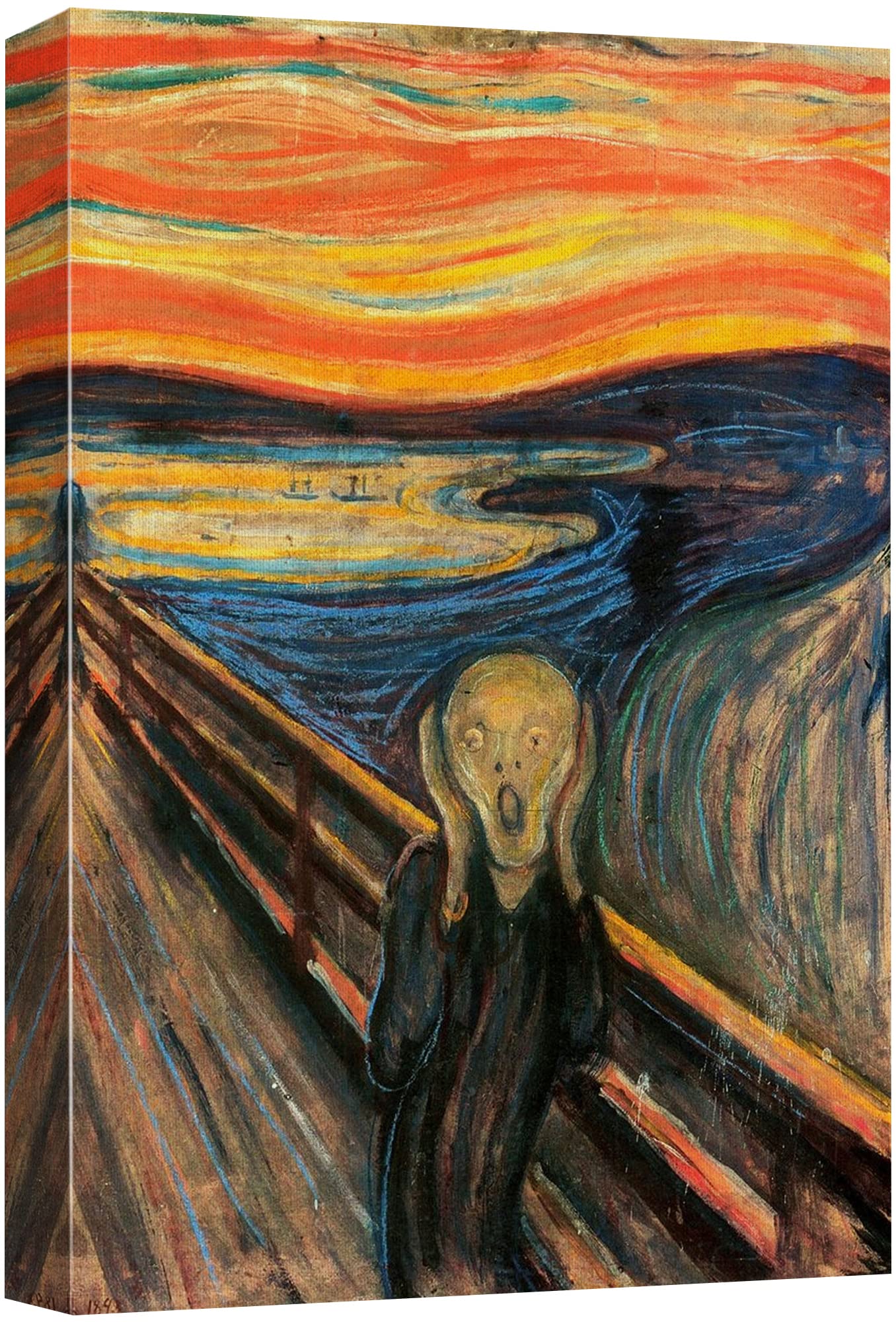 Wall26 Canvas Print Wall Art The Scream By Edvard Munch People Historic Illustrations Fine Art Traditional Scenic Colorful Dark