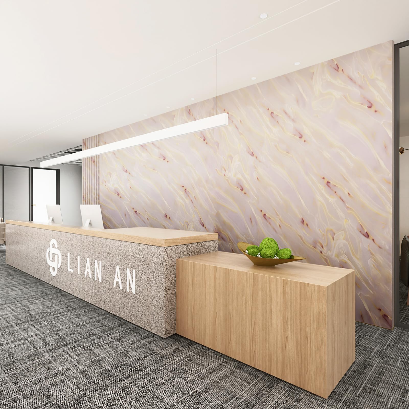 Boobest 345''X31'' Wide Glossy Marble Contact Paper Pink Purple Granite Modern Peel And Stick Wallpaper Marble Sticker Counterto