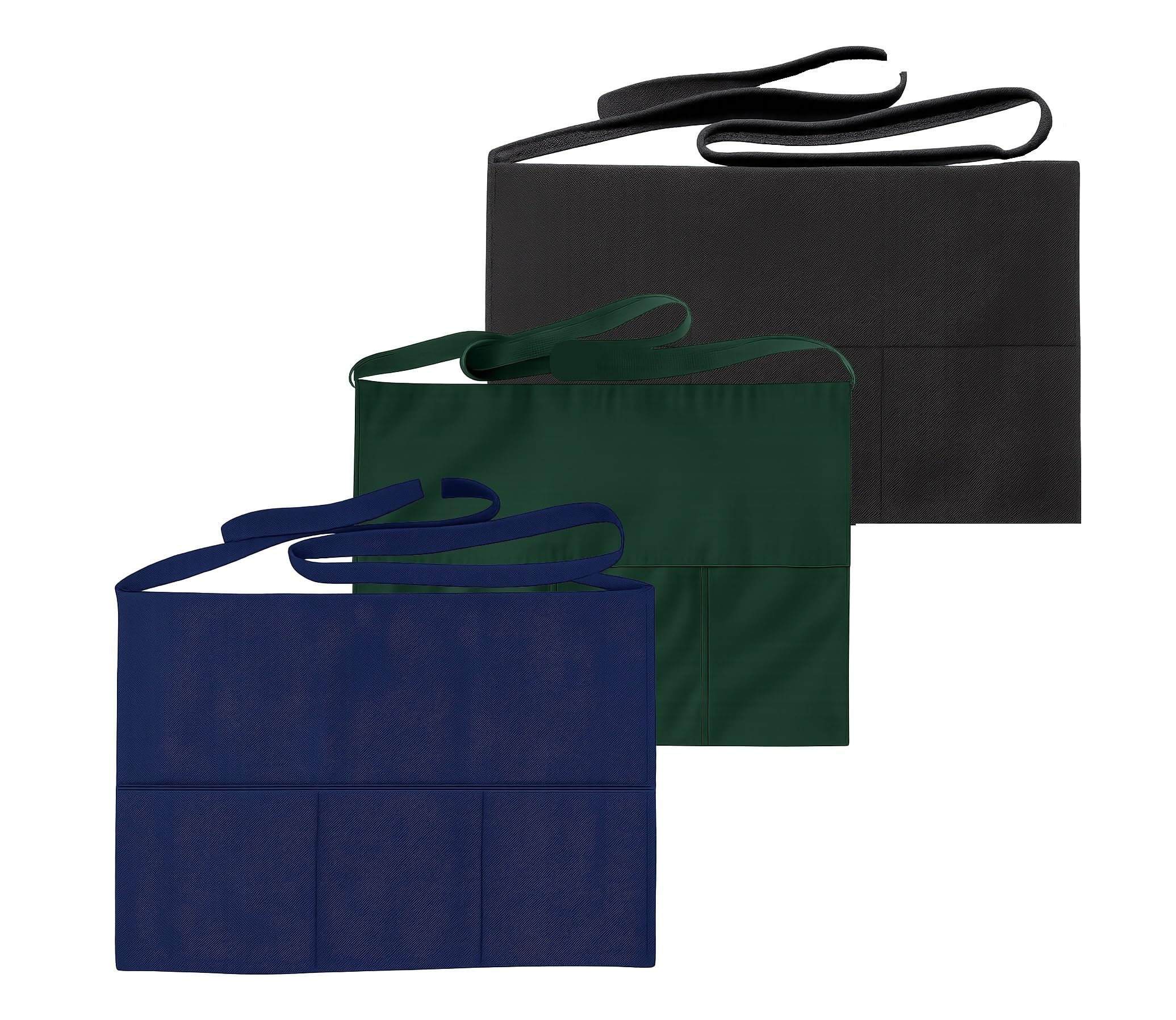 Fqzilon Japanese Style Plain Free Size Waist ChefS Cooking Apron With Three Pockets Kitchen Apron  Multicolour