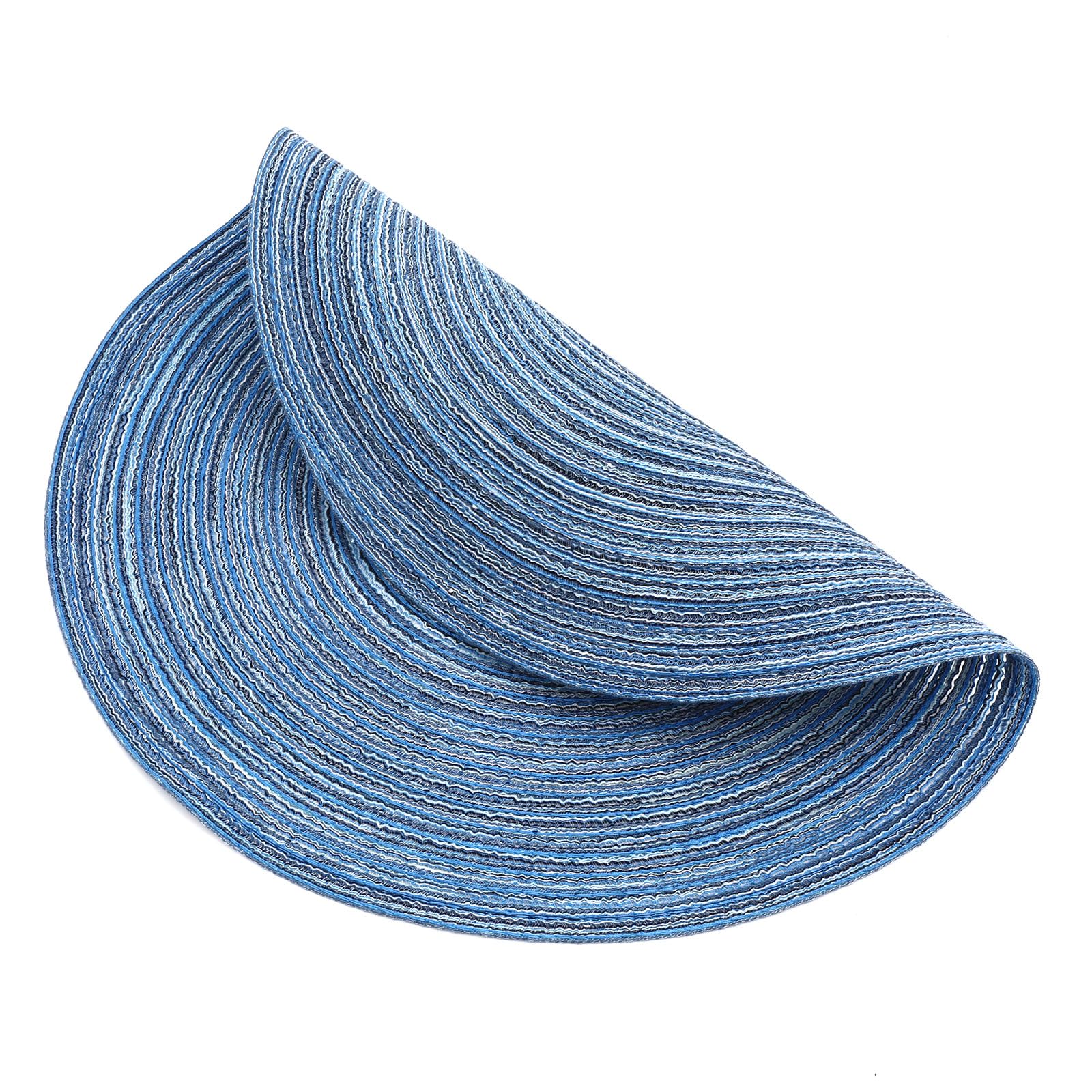 Shacos Round Braided Placemats Set Of 6 Circle Place Mats Kitchen Table Mats For Dining Table Wedding Party (Blue Gray, 6)