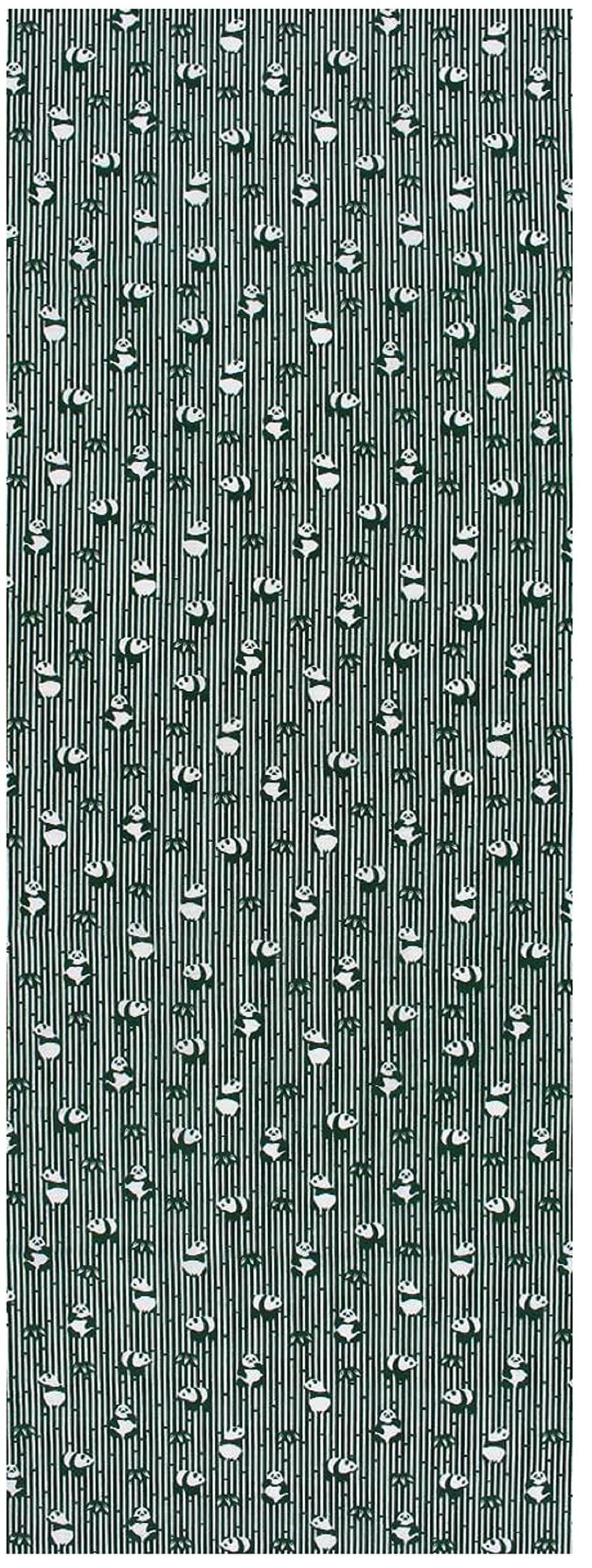 Komesichi Irodori Japanese Traditional Towel Tenugui Bamboo And Panda 12.99 X 34.64 In With Tenugui Iroha (English Manual)