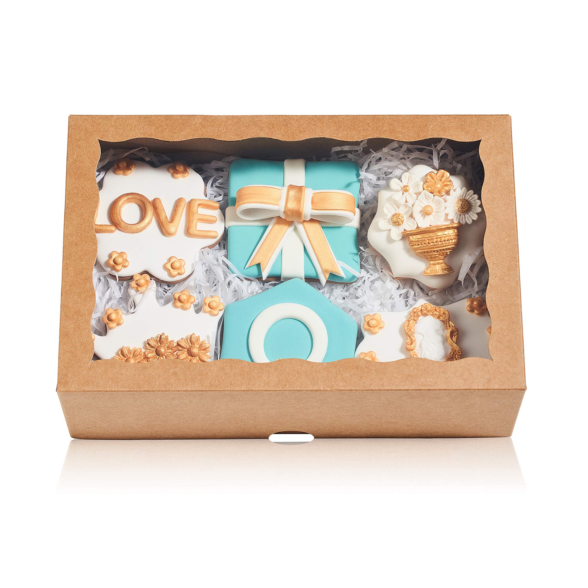 Jcxgrvc 24Pcs 10 X 7 X 25 Inches Professional One Piece Strawberries Boxes, Cookies Boxes With With Clear Window For Visibility,