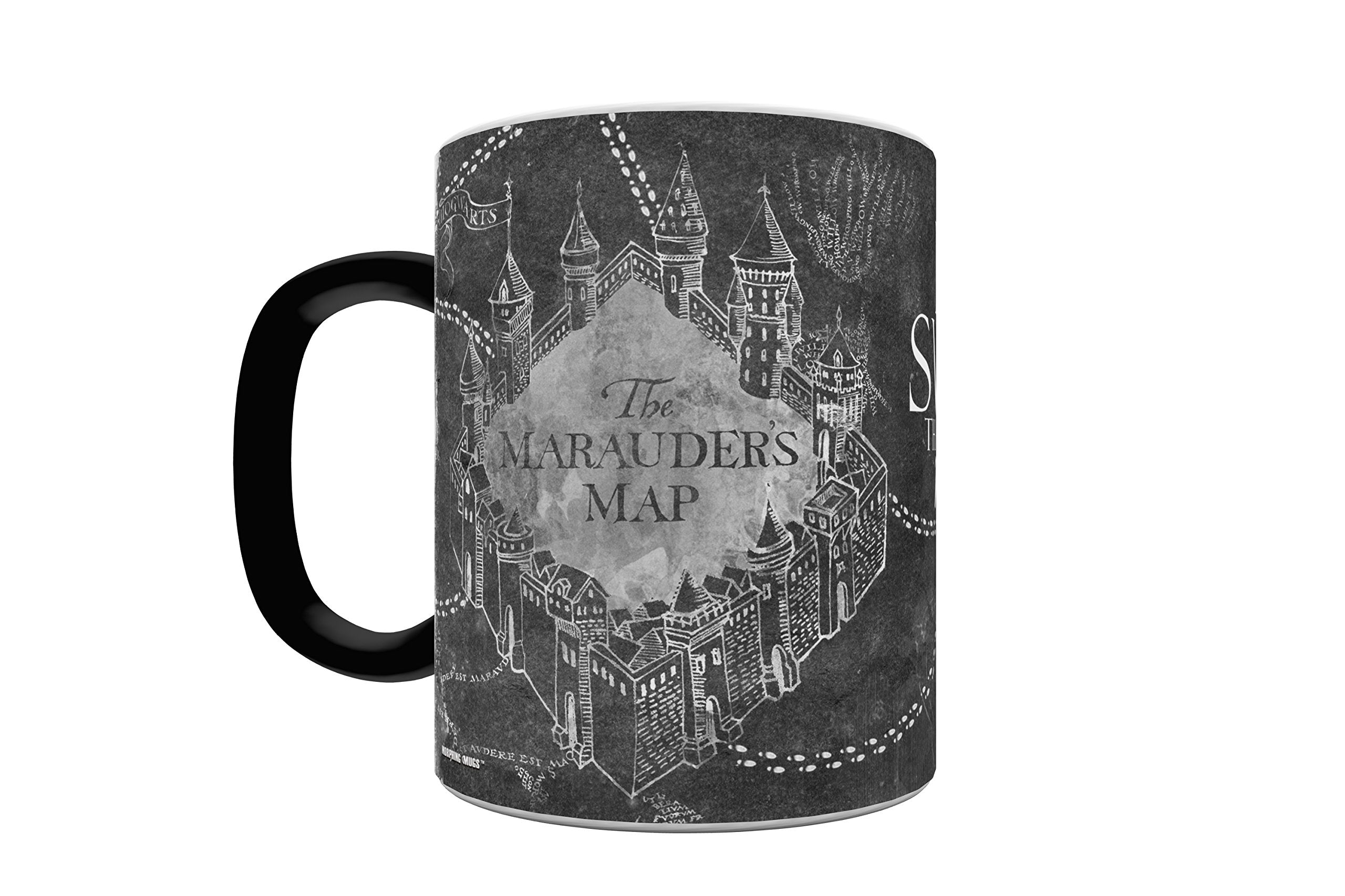 Morphing Mugs Harry Potter - Marauder's Map - Black and White - I Solemnly Swear - Mischief Managed - One 11 oz Color Changing C