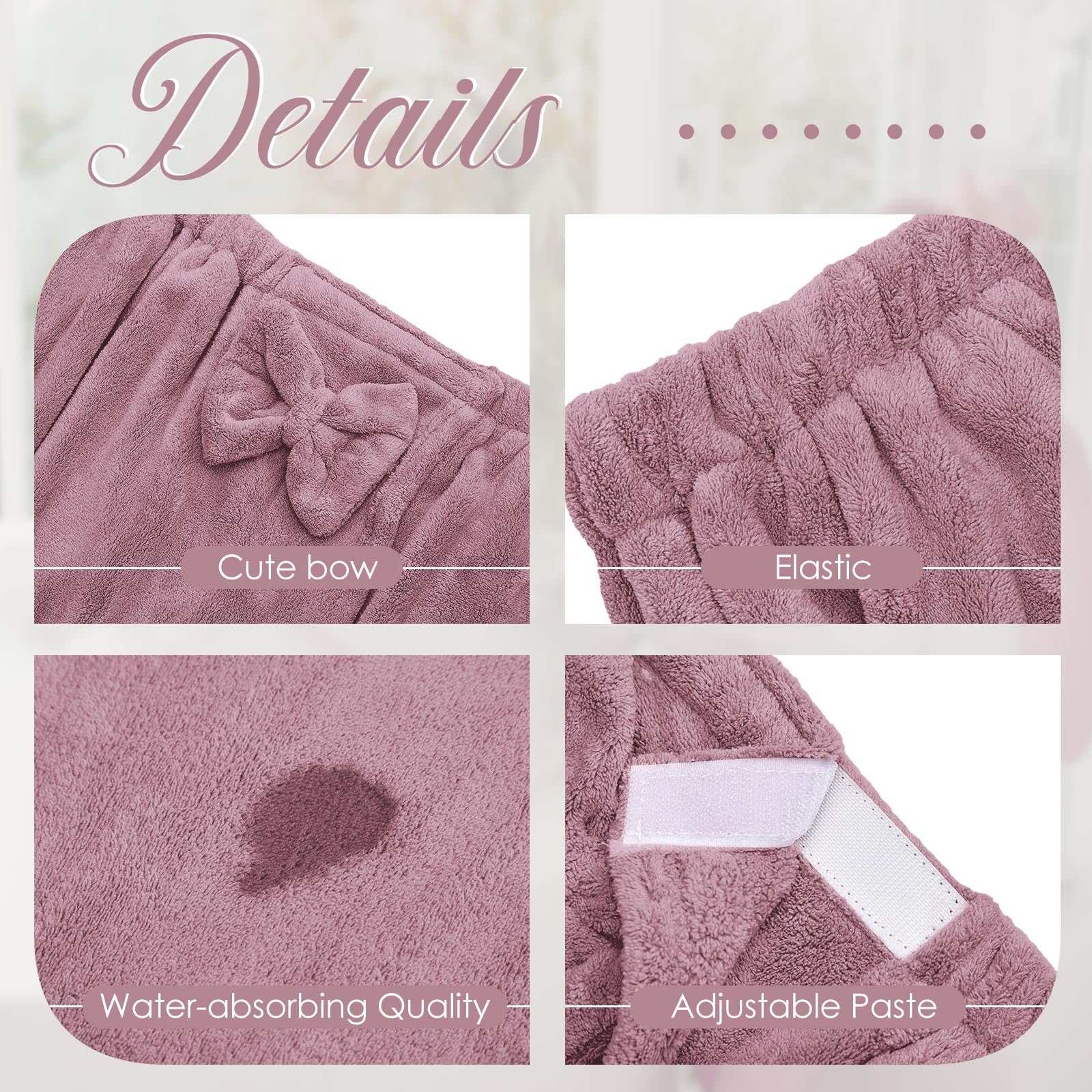Xtinmee 2 Sets Plus Size Womens Wrap Towel With Hair Towel Bath Towel Wrap Shower Dress Towel Spa Wraps For Women'S Bathrobe (Pu