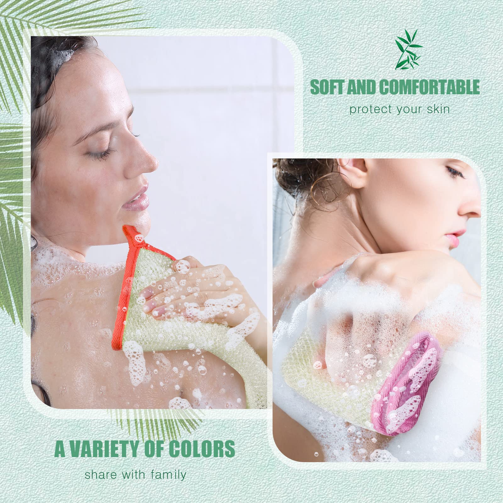 Tatuo 10 Packs Exfoliating Wash Cloths For Body And Face Facial Bath Scrub Soft Weave Loofah Towel Exfoliate Bath Towel Remove D