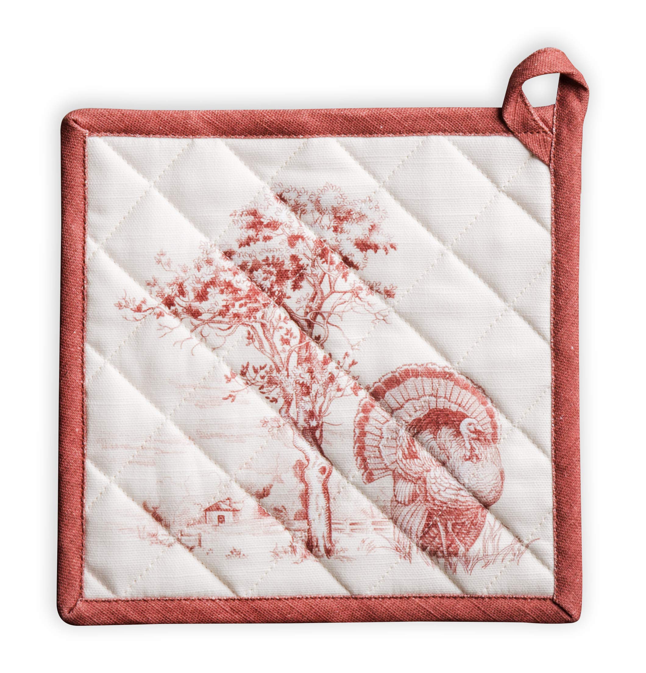 Maison D' Hermine Hot Pads 100% Cotton Pot Holders With Loop Heat Resistant Potholders For Gifts, Grilling, Barbeque, Handling H
