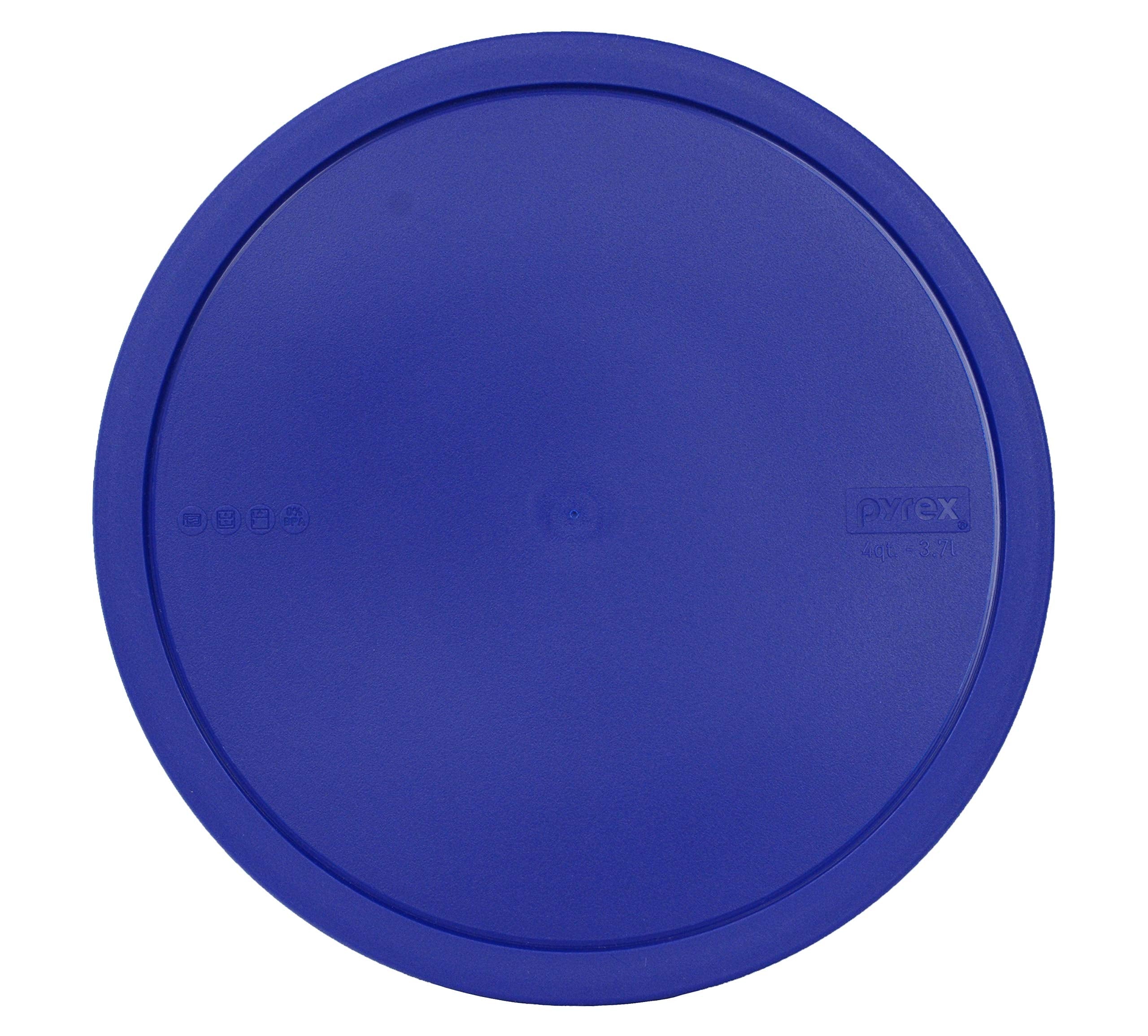 Pyrex 326-Pc Blue 4 Quart Round Plastic Food Storage Lid, Made In Usa