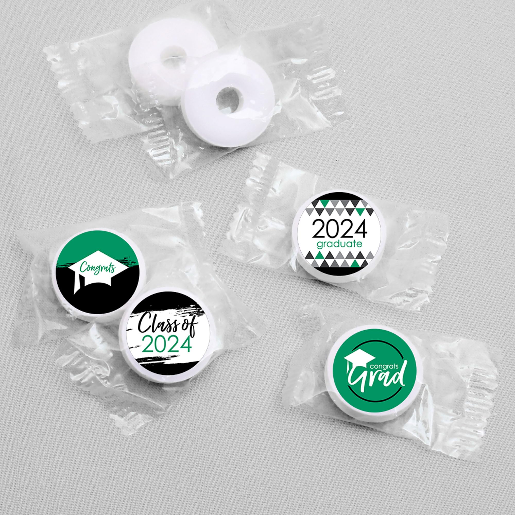 Big Dot Of Happiness 2024 Green Graduation Party Round Candy Sticker Favors - Labels Fit Chocolate Candy (1 Sheet Of 108)