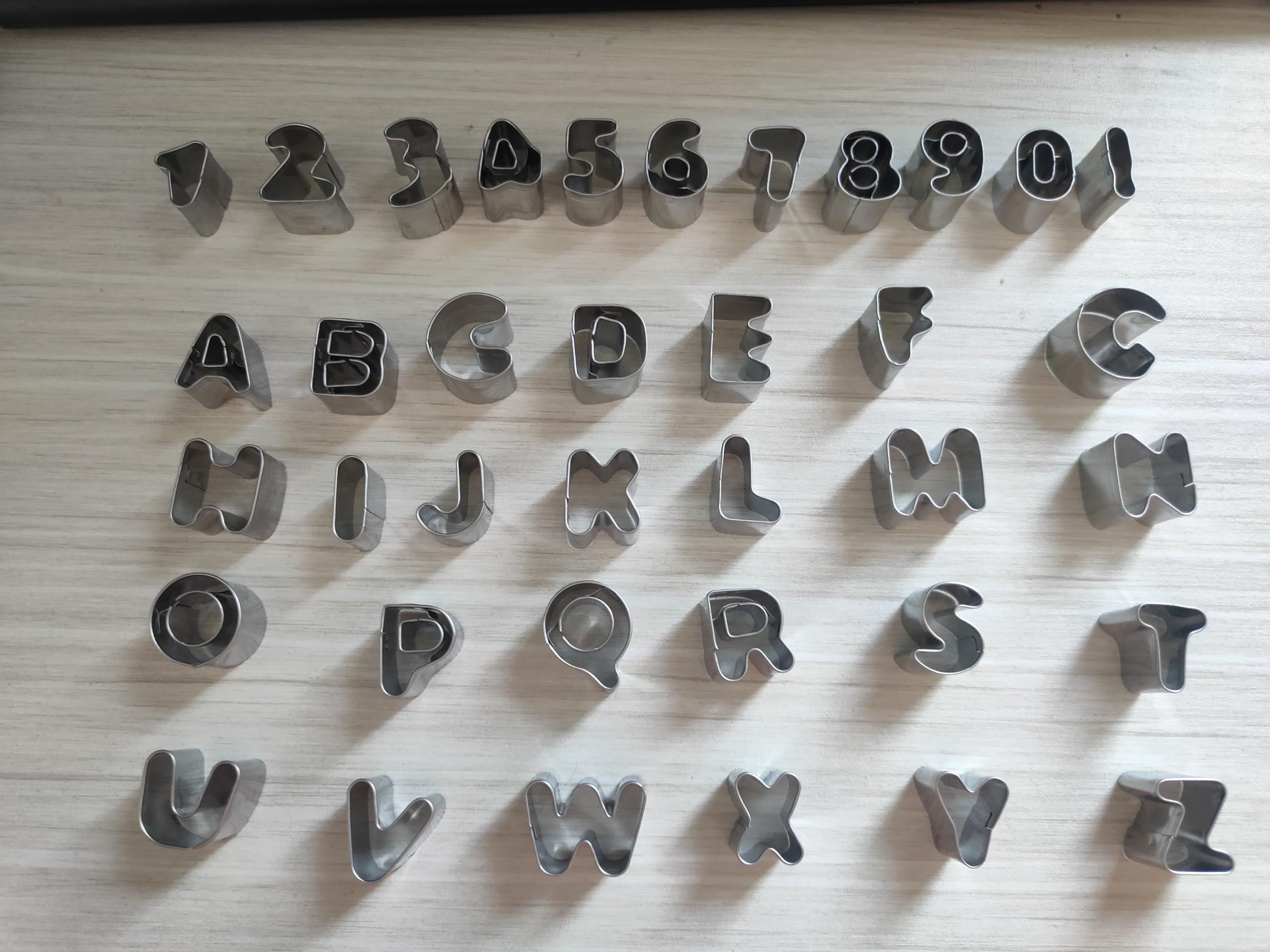 Mini Alphabet Number Cookie Cutters Sets Of 37 Pieces Letter Mold Tools For Fondant Biscuit,Cake,Fruit,Vegetables,Or Dough Stain