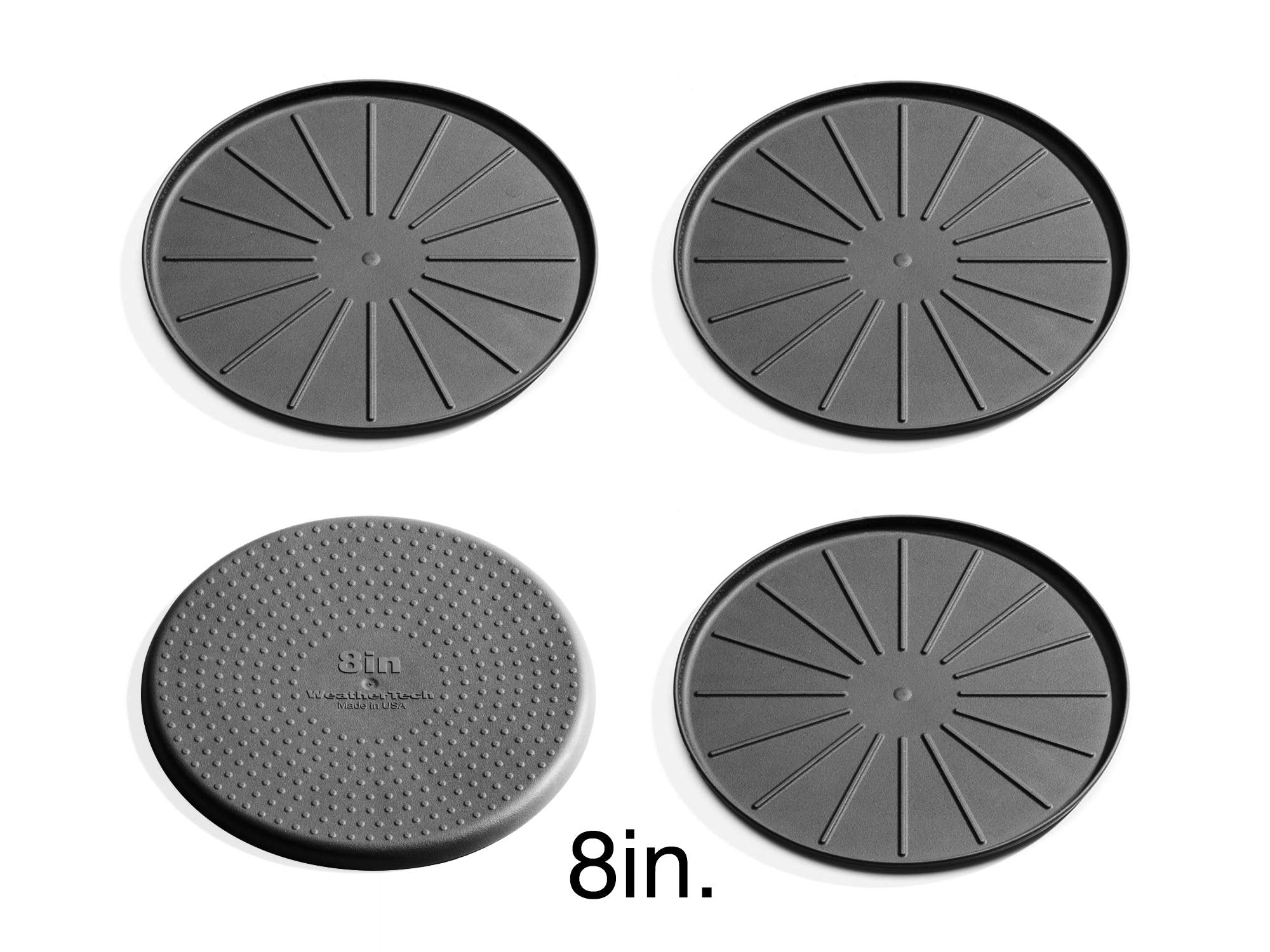 Weathertech 8'' Coasters For Home Surfaces, Anti-Skid, No-Slip Knibs - Set Of 4, Black - (8A8Cstbk)