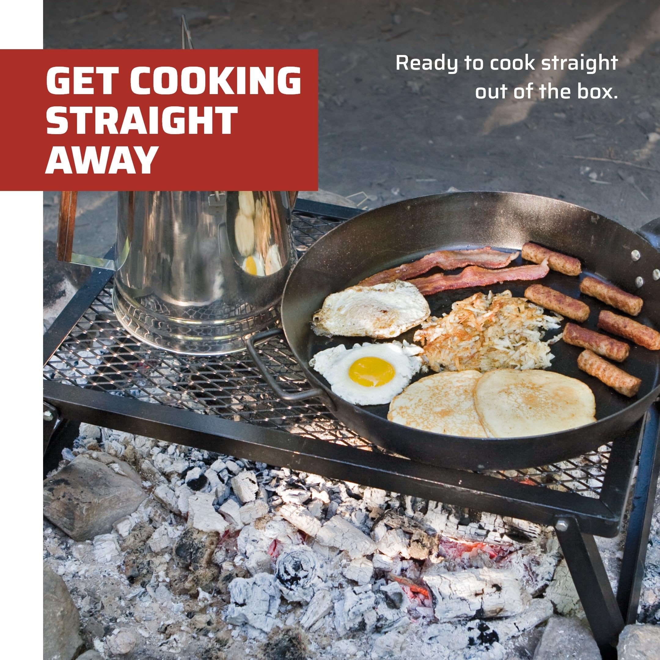 Camp Chef Lumberjack Over Fire Grill - Steel Campfire Grill For Outdoor Cooking Equipment & Camping Gear & Accessories - 16'' X