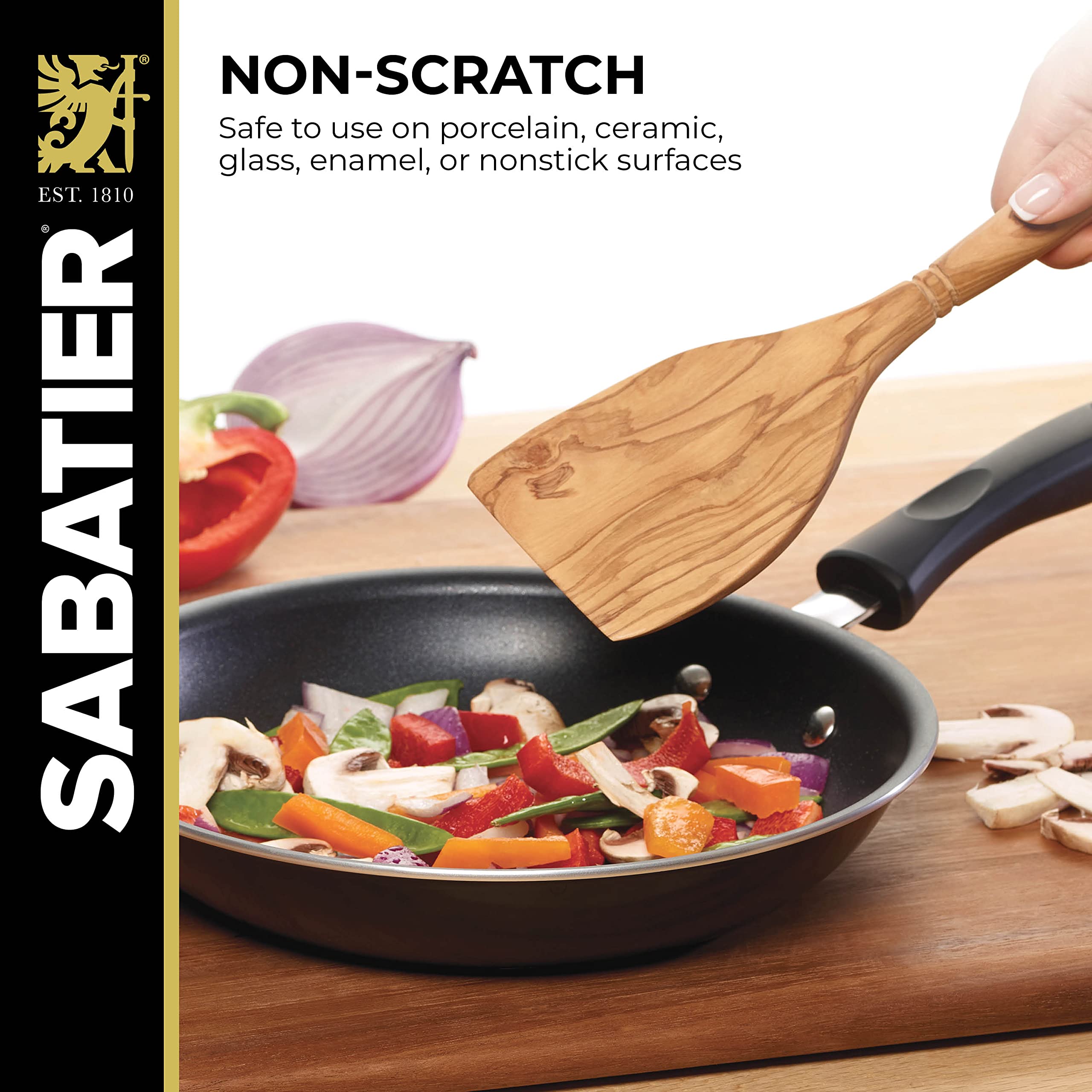 Sabatier Olivewood Turner, Perfect For Flipping, Scraping, And Chopping Food, 13.96 X 3.30 X 0.83 ''
