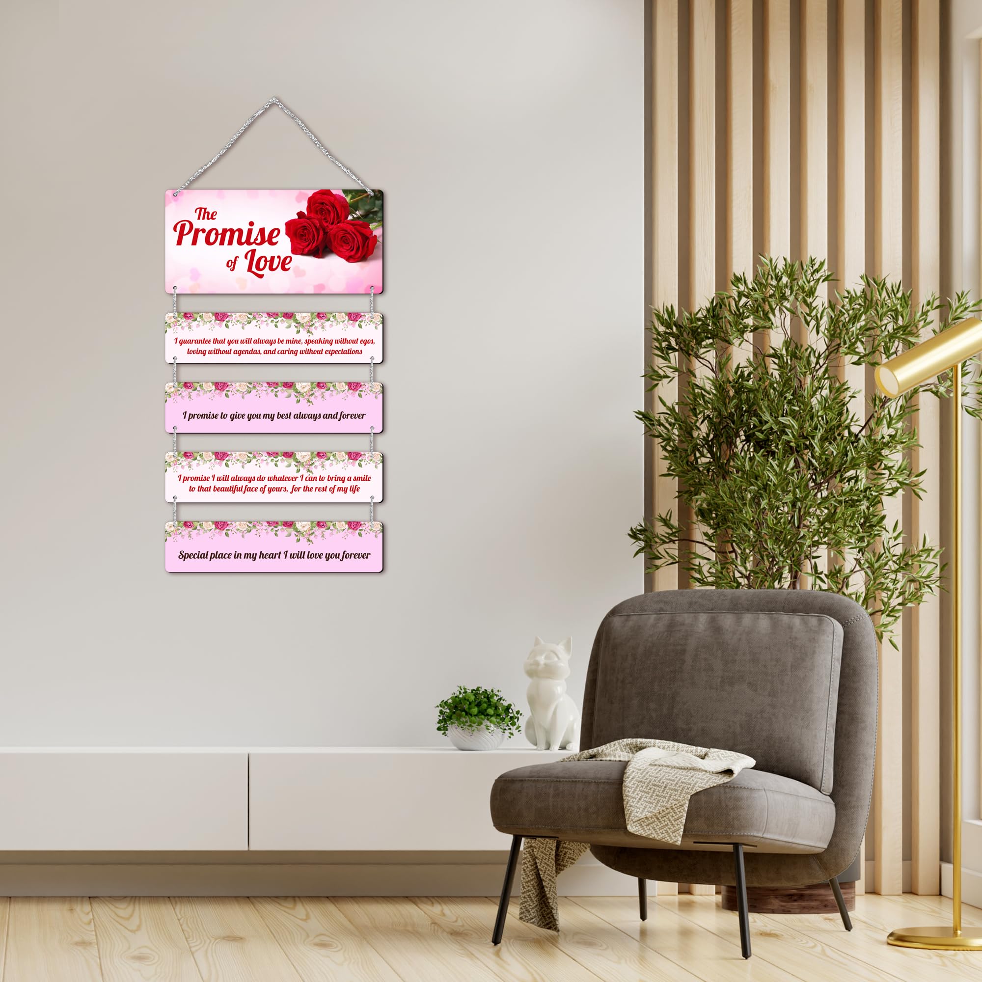 Regalo Casila The Promise Of Love Wooden Wall Hanging Thoughtful Gift For Soulmate, Newlyweds, And Couples - Ideal For Home, Bed