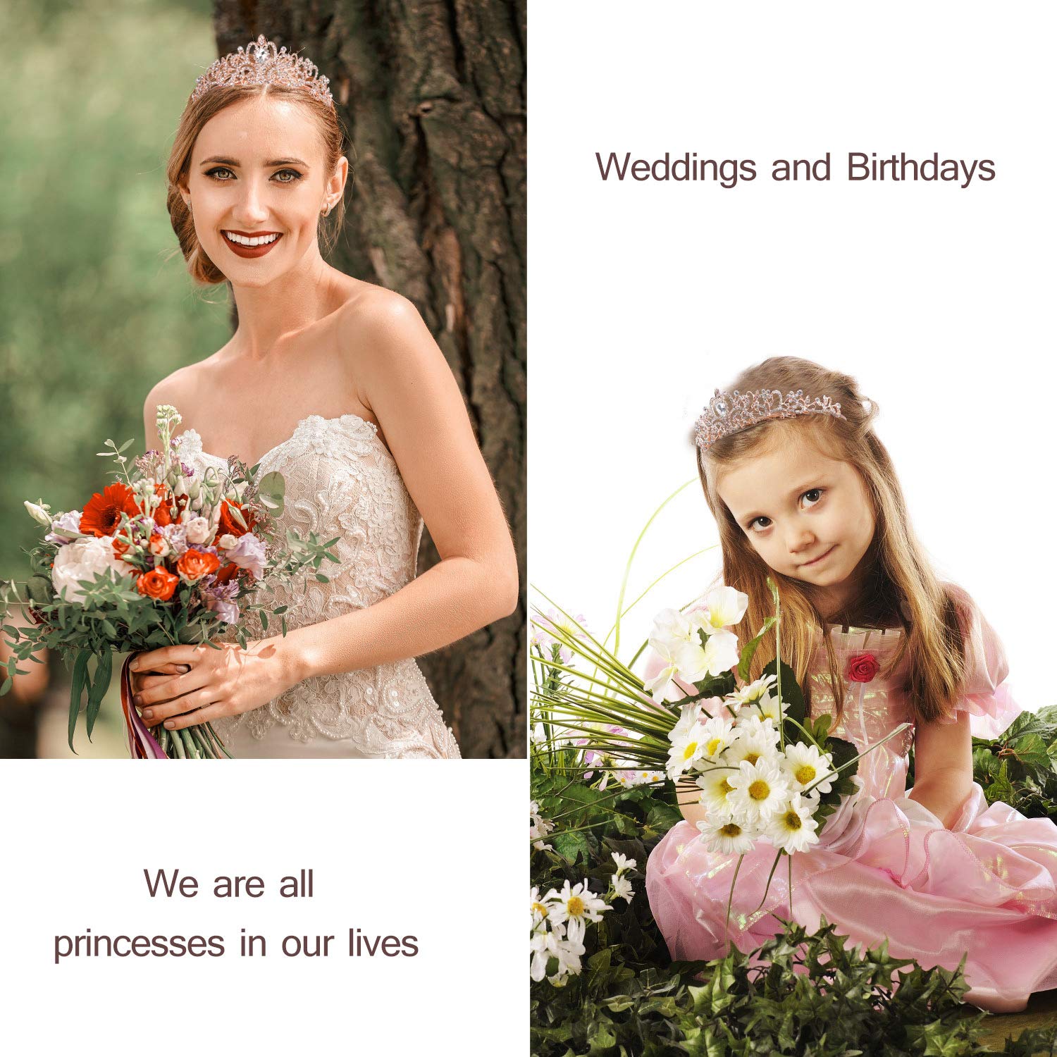 Birthday Crowns For Women, Tiara For Women Rose Gold, Happy Birthday Queen Tiara, Birthday Girl Tiaras With Birthday Sash, Crown