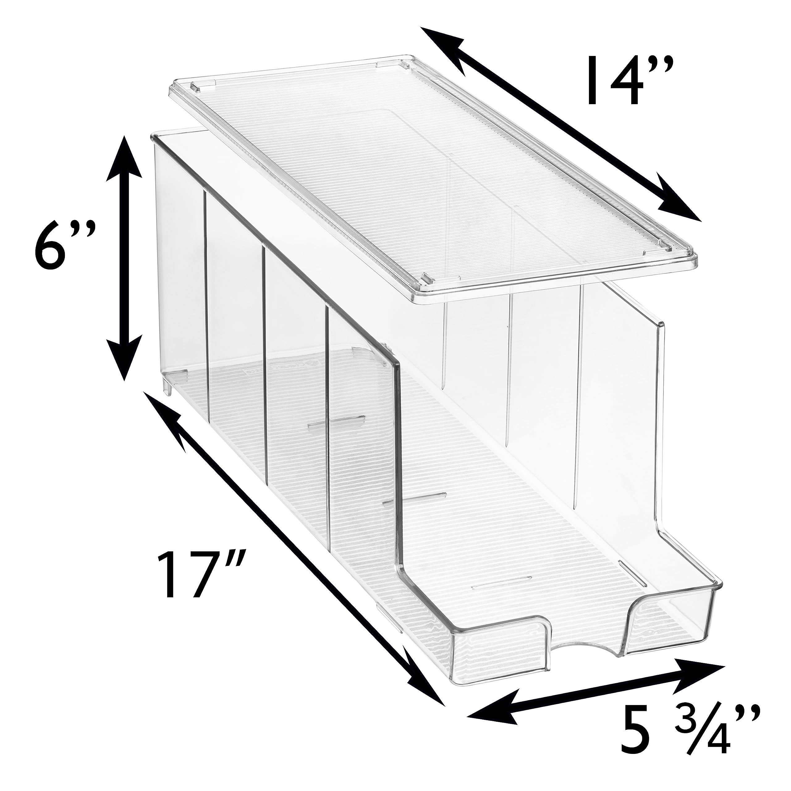Clearspace Soda Can Organizer & Soda Can Dispenser For Refrigerator - Fridge Organizer & Stackable Drink Organizer For Fridge, C